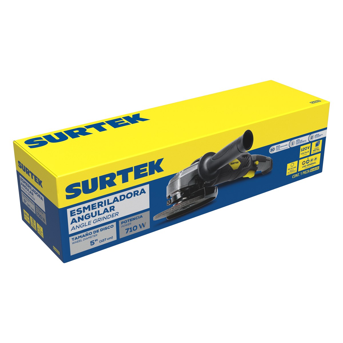 Esmeriladora angular 4-1/2" a 5" 710 W 120 V, 11500 RPM Surtek - Imagen 2