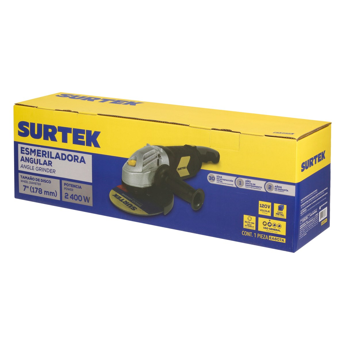 Esmeriladora angular 7" 2400 W 120 V, 7600 RPM Surtek - Imagen 2