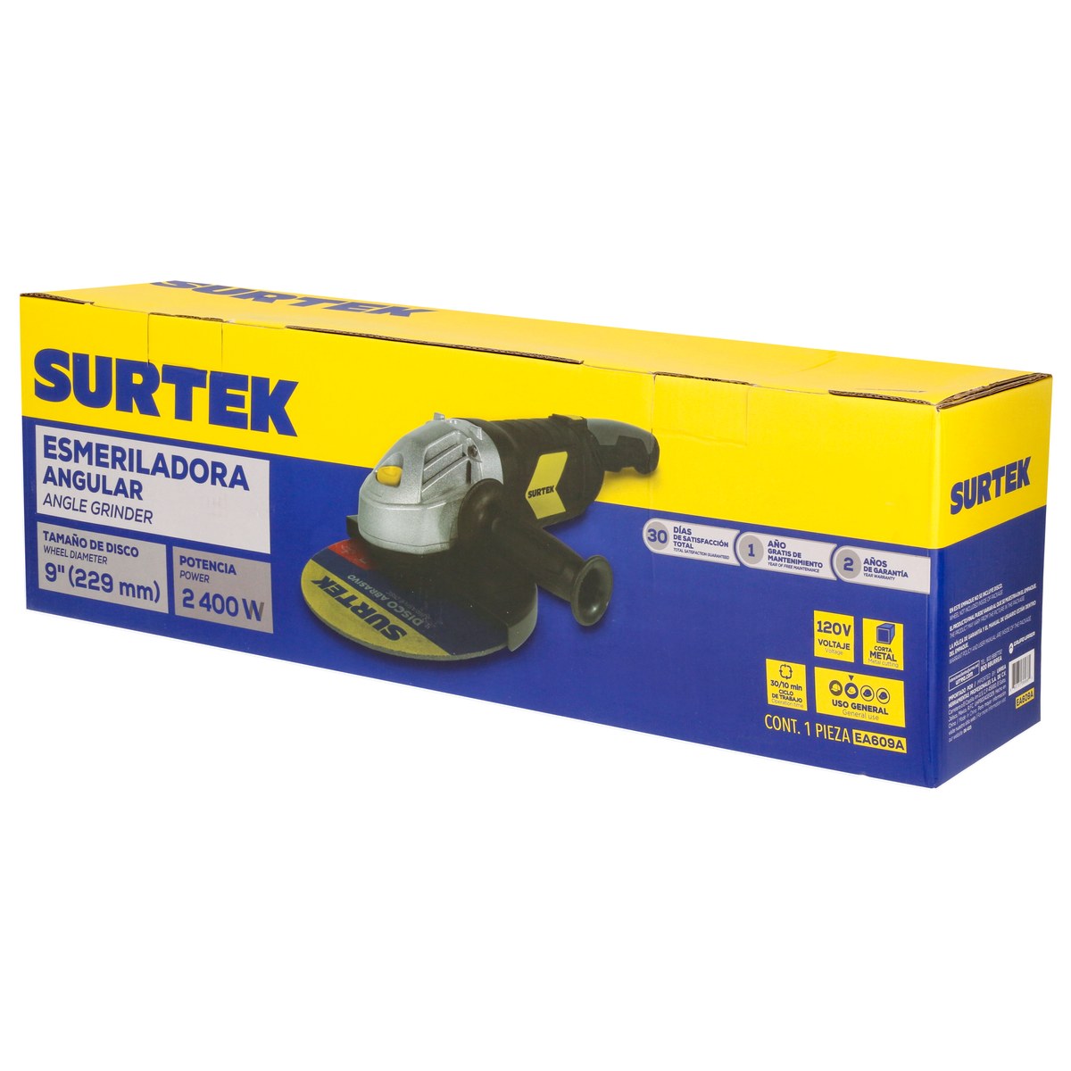 Esmeriladora angular 9" 2400 W 120 V, 6000 RPM Surtek - Imagen 2