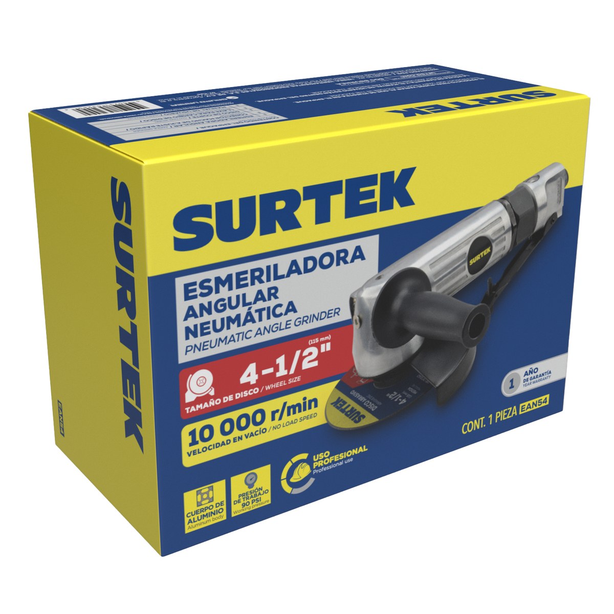 Esmeriladora neumática angular para discos con diámetro de 4" 11,000 RPM Surtek - Imagen 2
