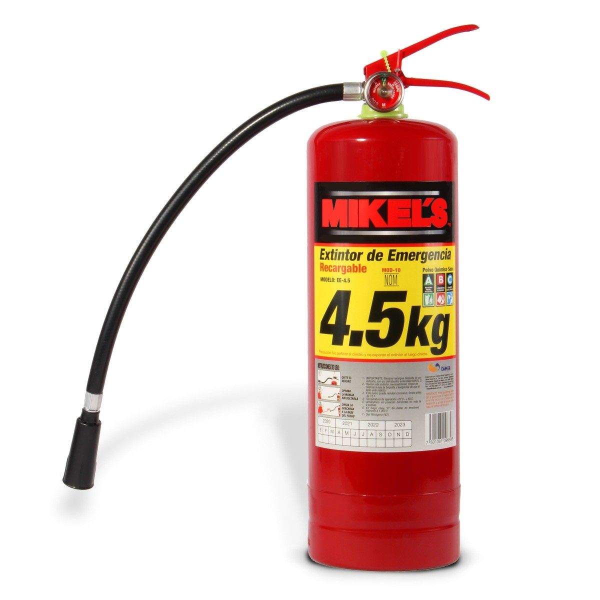 MIKELS EE-4.5 Extintor de emergencia recargable (4.5 kgs)