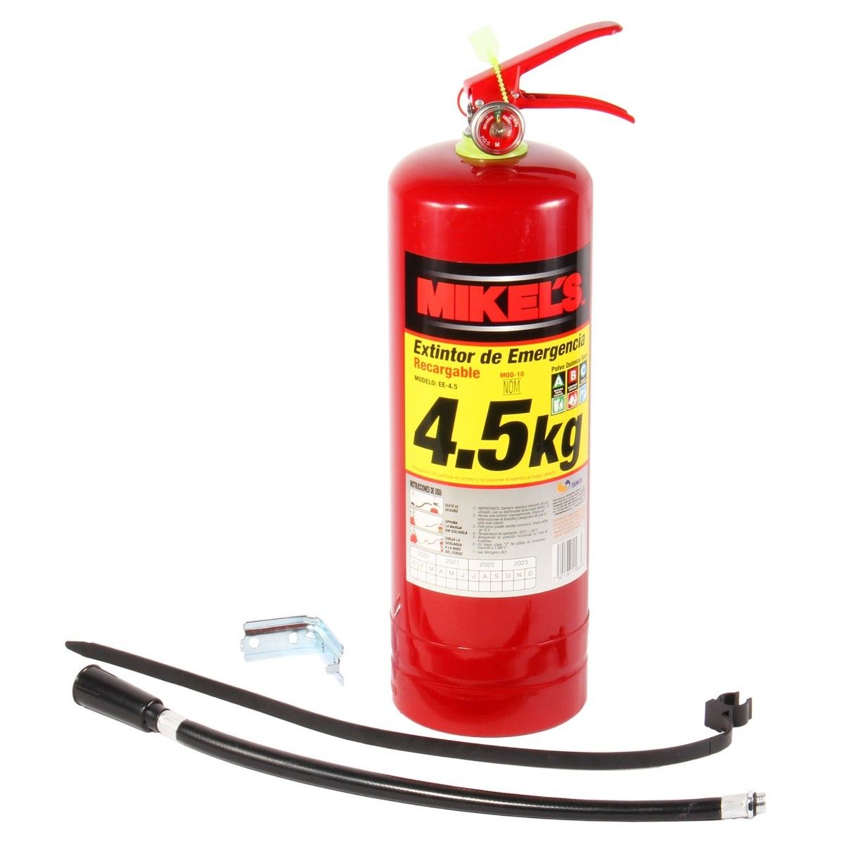 MIKELS EE-4.5 Extintor de emergencia recargable (4.5 kgs) - Imagen 2
