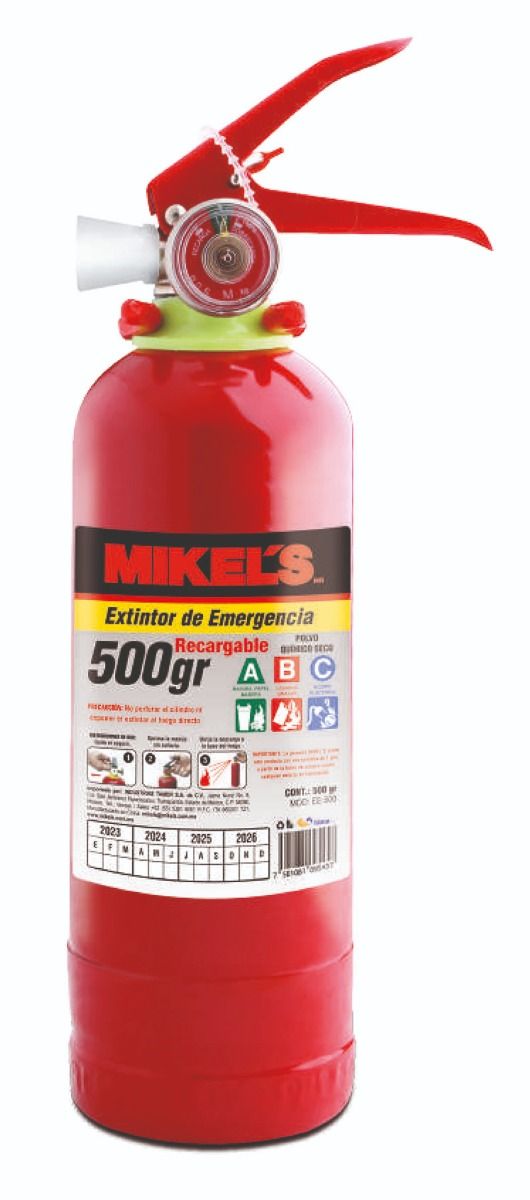 MIKELS EE-500 Extintor de emergencia recargable (500 grs)