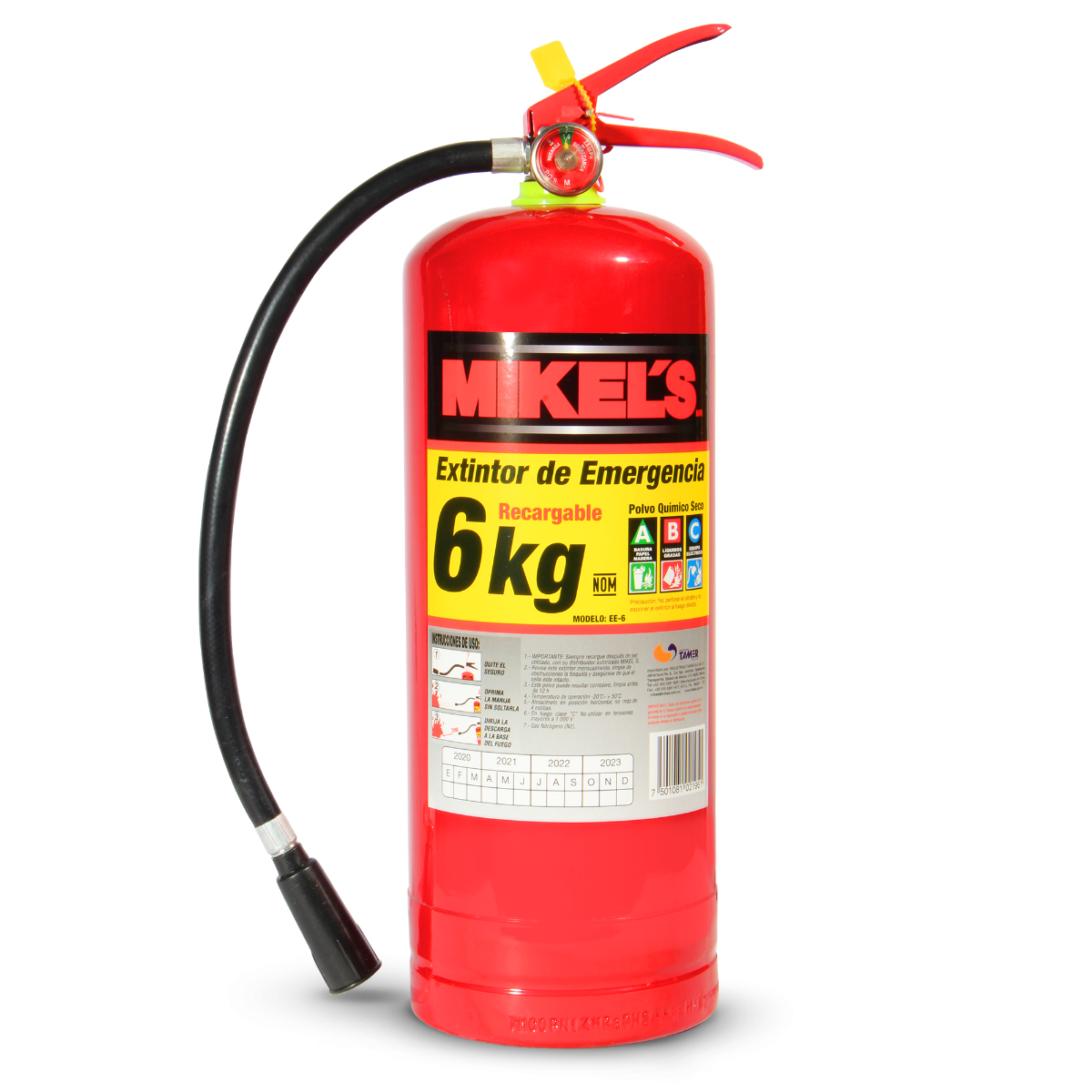MIKELS EE-6 Extintor de emergencia recargable  (6 kgs)