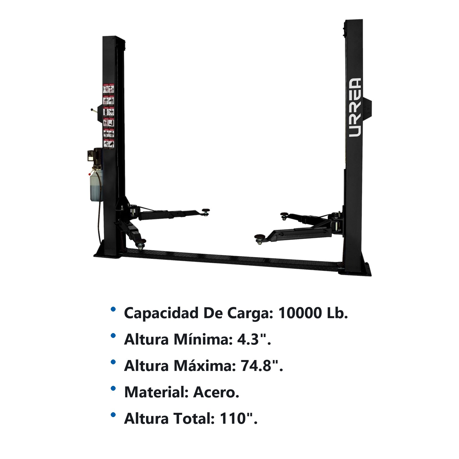 Elevador electro-hidráulico 10,000 lb dos postes Urrea - Imagen 2