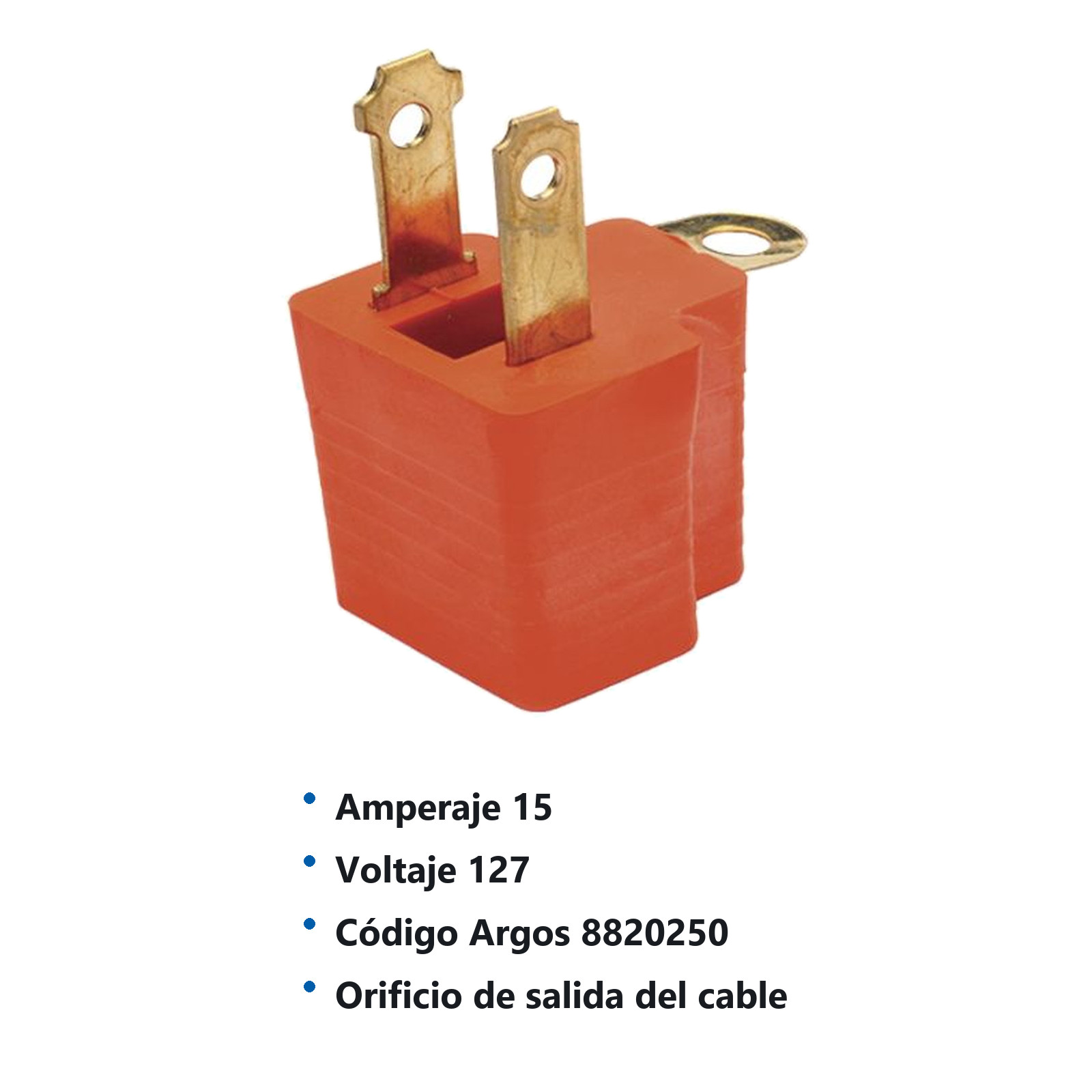 CLAVIJA CONVERTIDORA DE HULE 15A 127V 8820250 - Imagen 2
