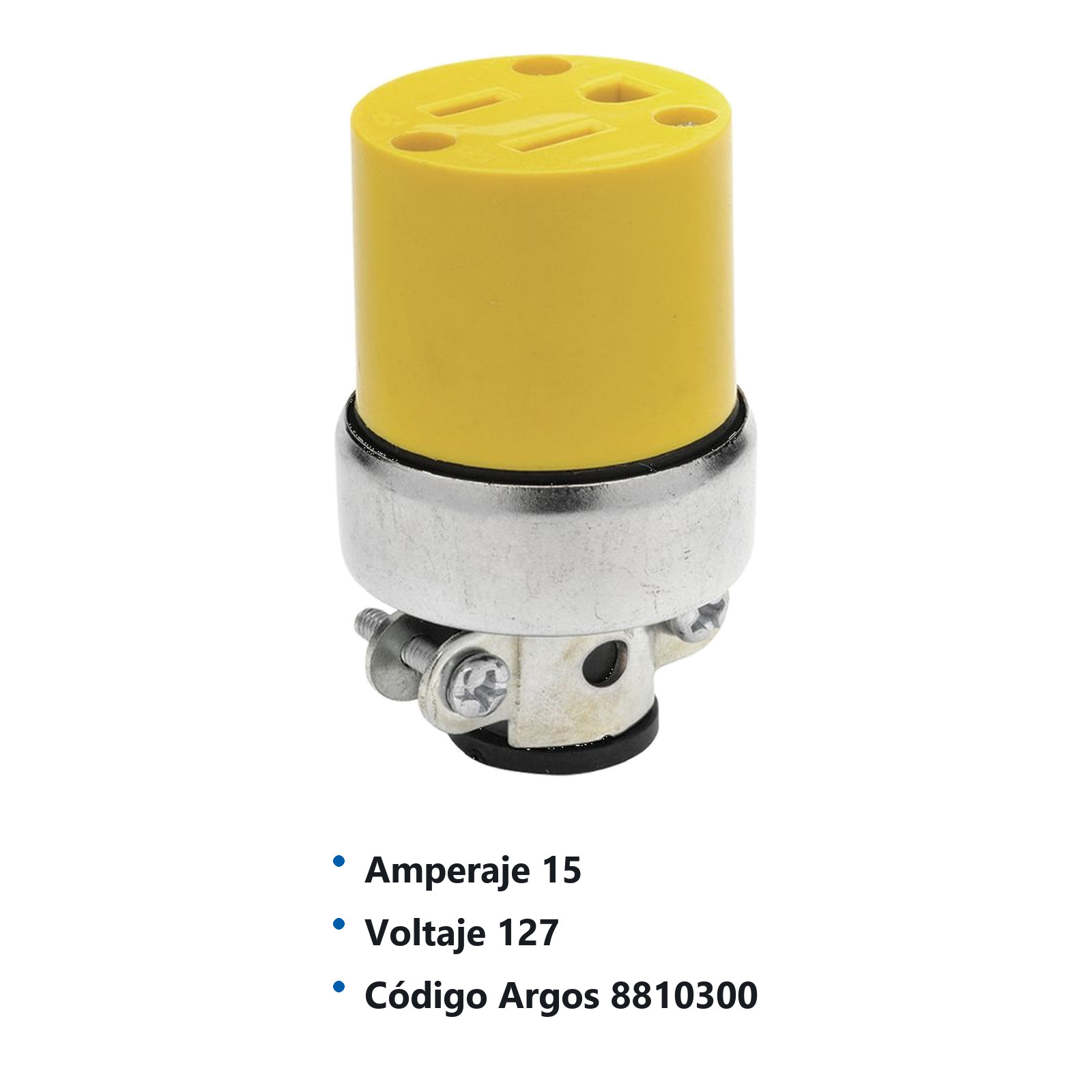 CONTACTO BLINDADO ATERRIZADO CON ABRAZADERA 15A 127V 8810300 - Imagen 2