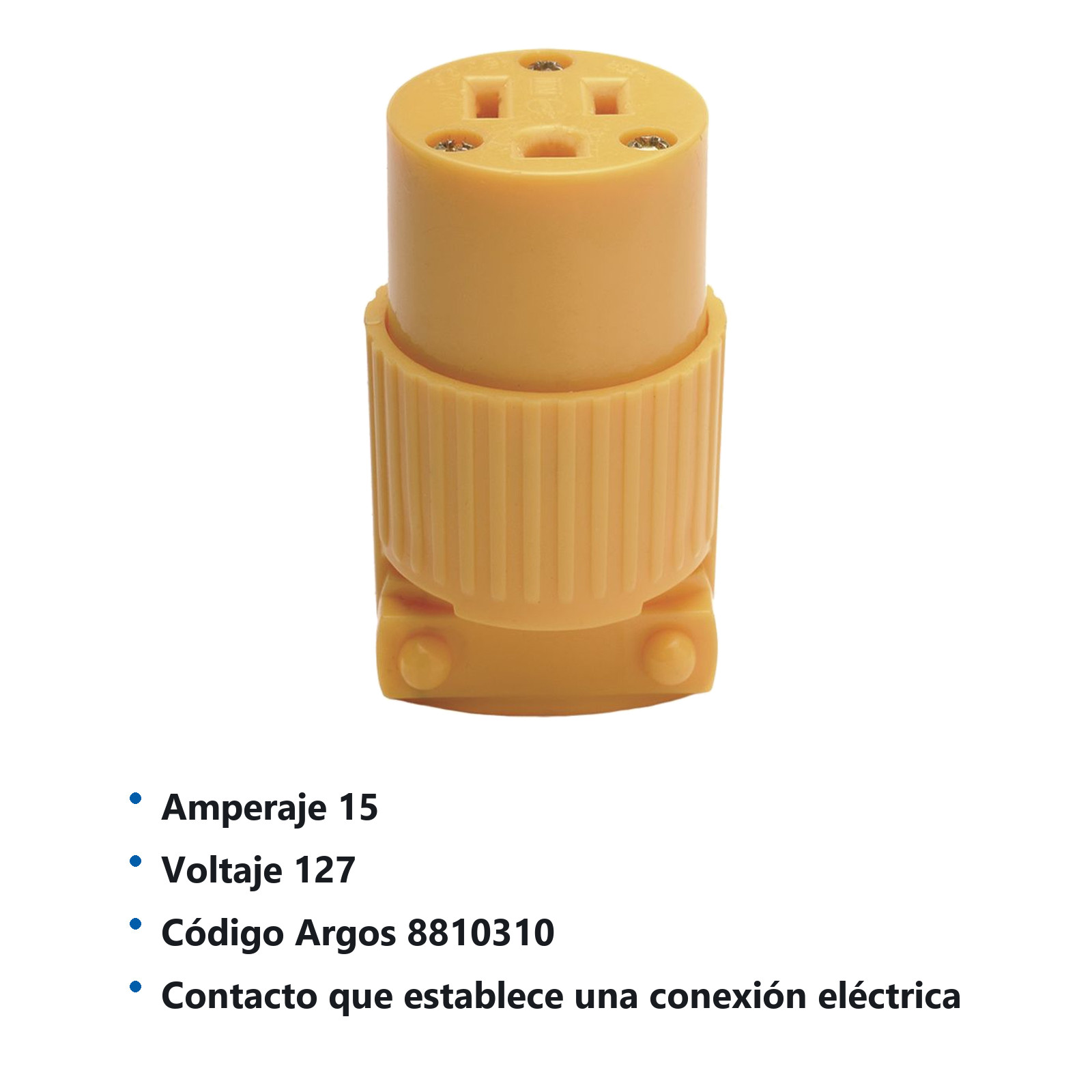 CONTACTO PLASTICO ATERRIZADO CON ABRAZADERA 15A 127V 8810310 - Imagen 2