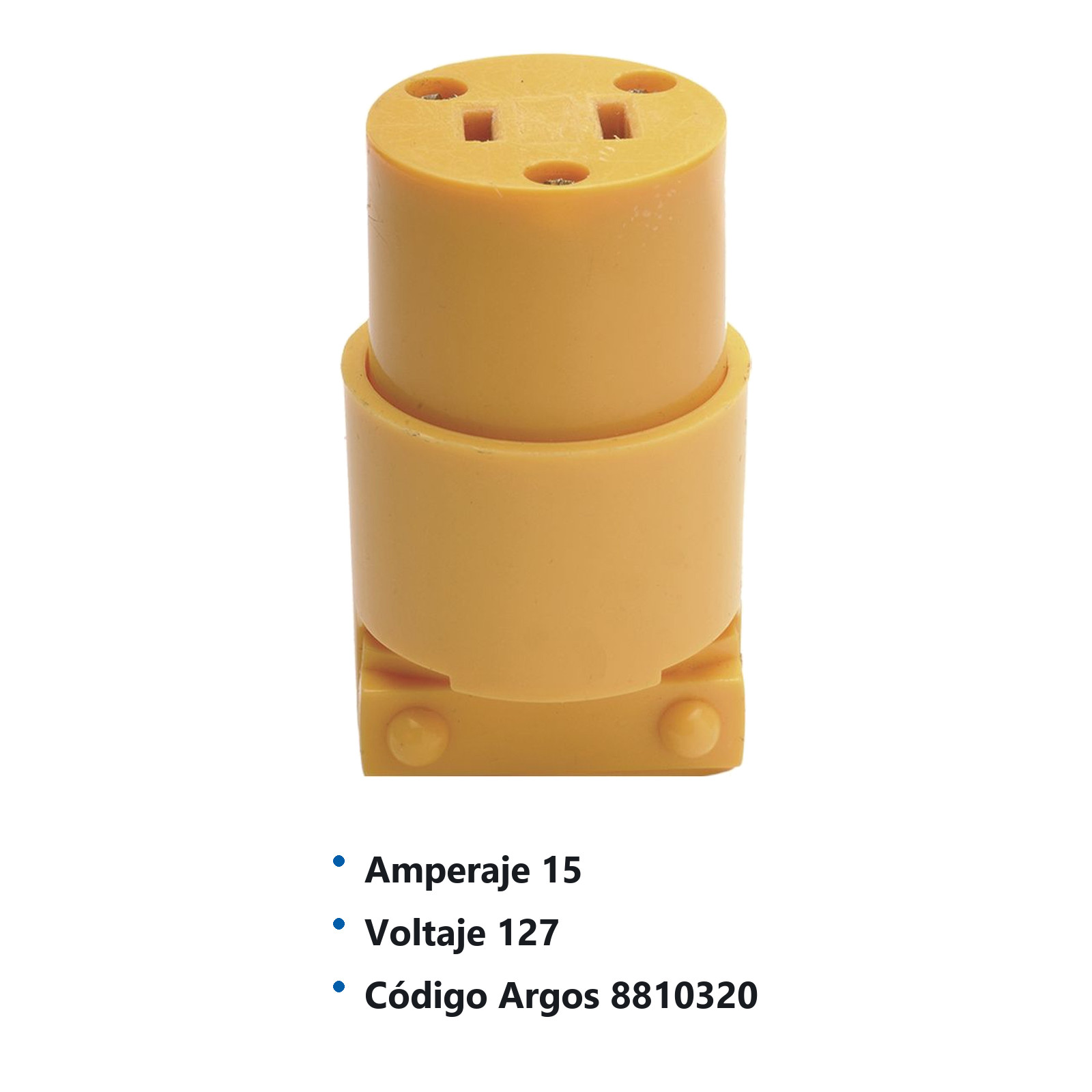 CONTACTO PLASTICO POLATIZADO CON ABRAZADERA 15A 127V 8810320 - Imagen 2