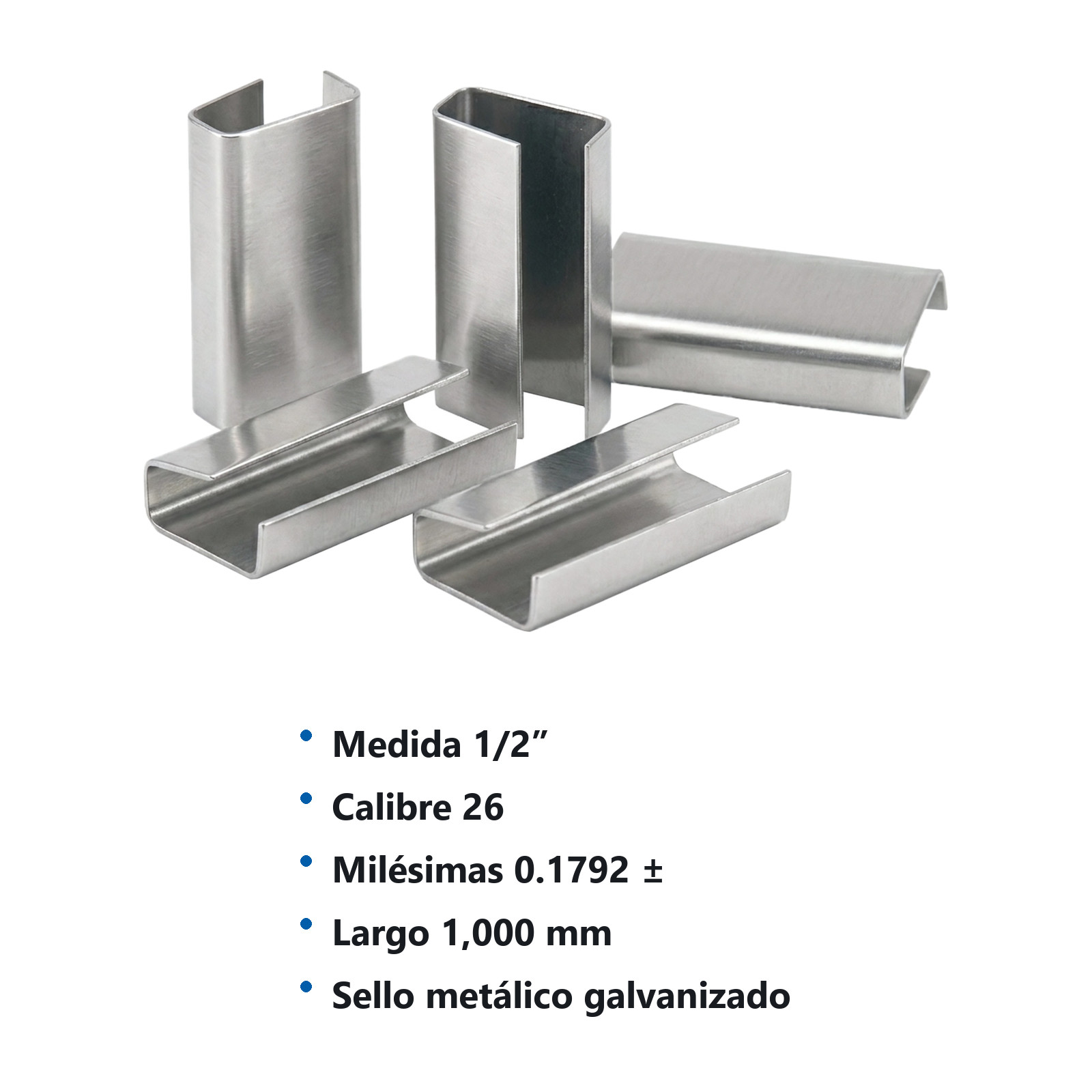SELLO PARA FLEJE NEGRO MANUAL 1/2" (bolsa c/1000 piezas) - Imagen 2