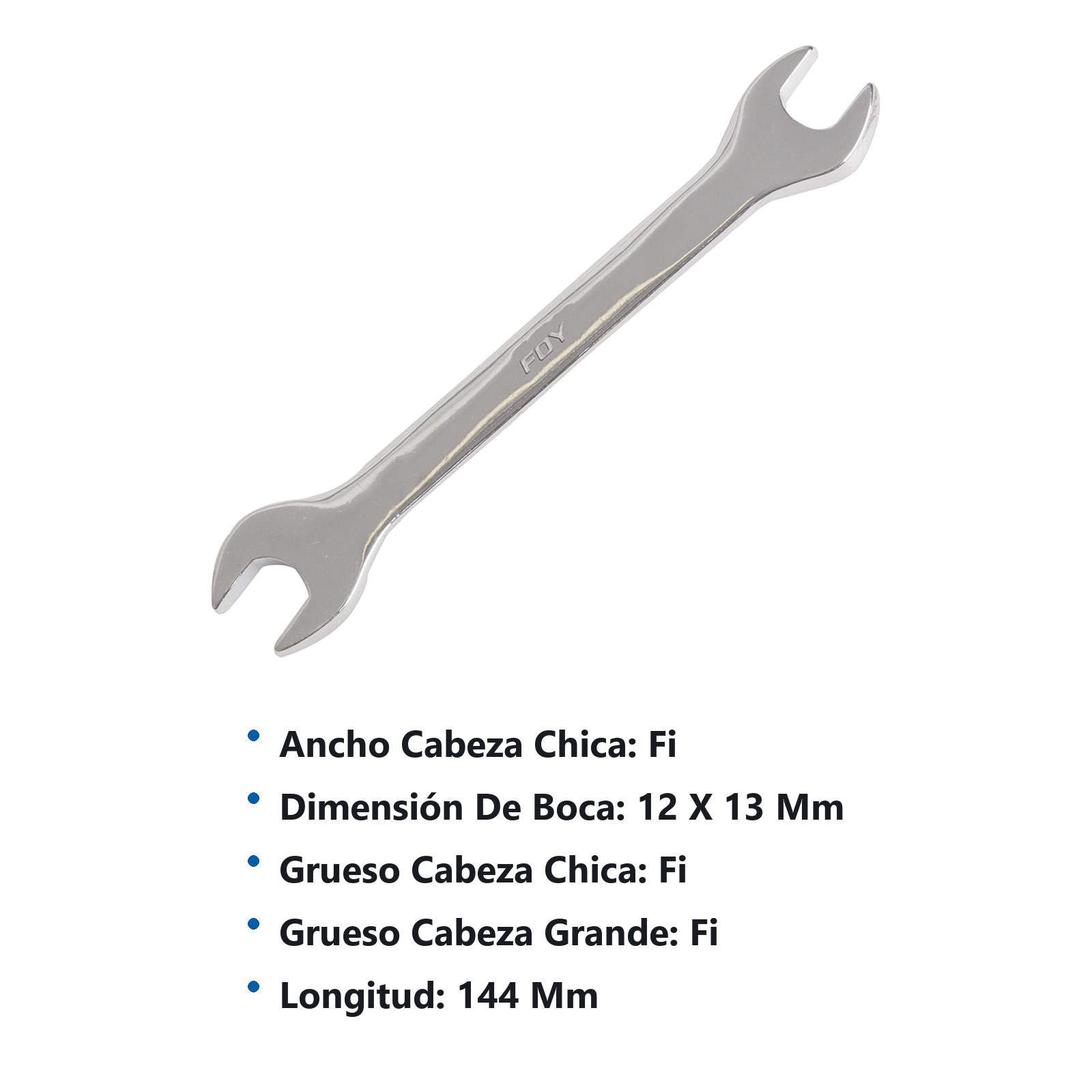 Llave española pulido espejo métrica, 12 x 13 mm Foy - Imagen 3