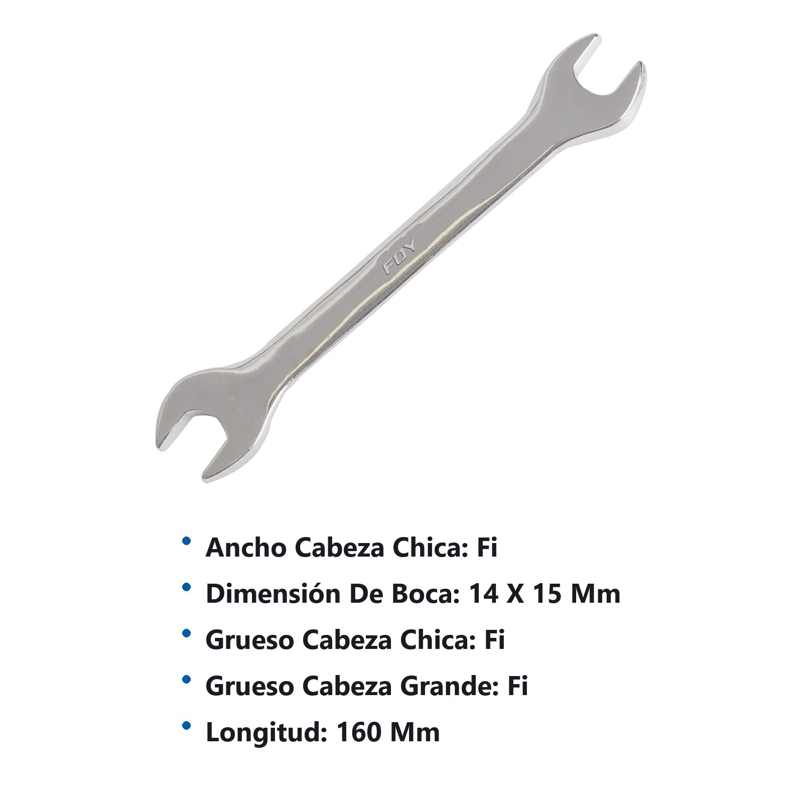 Llave española pulido espejo métrica, 14 x 15 mm Foy - Imagen 3