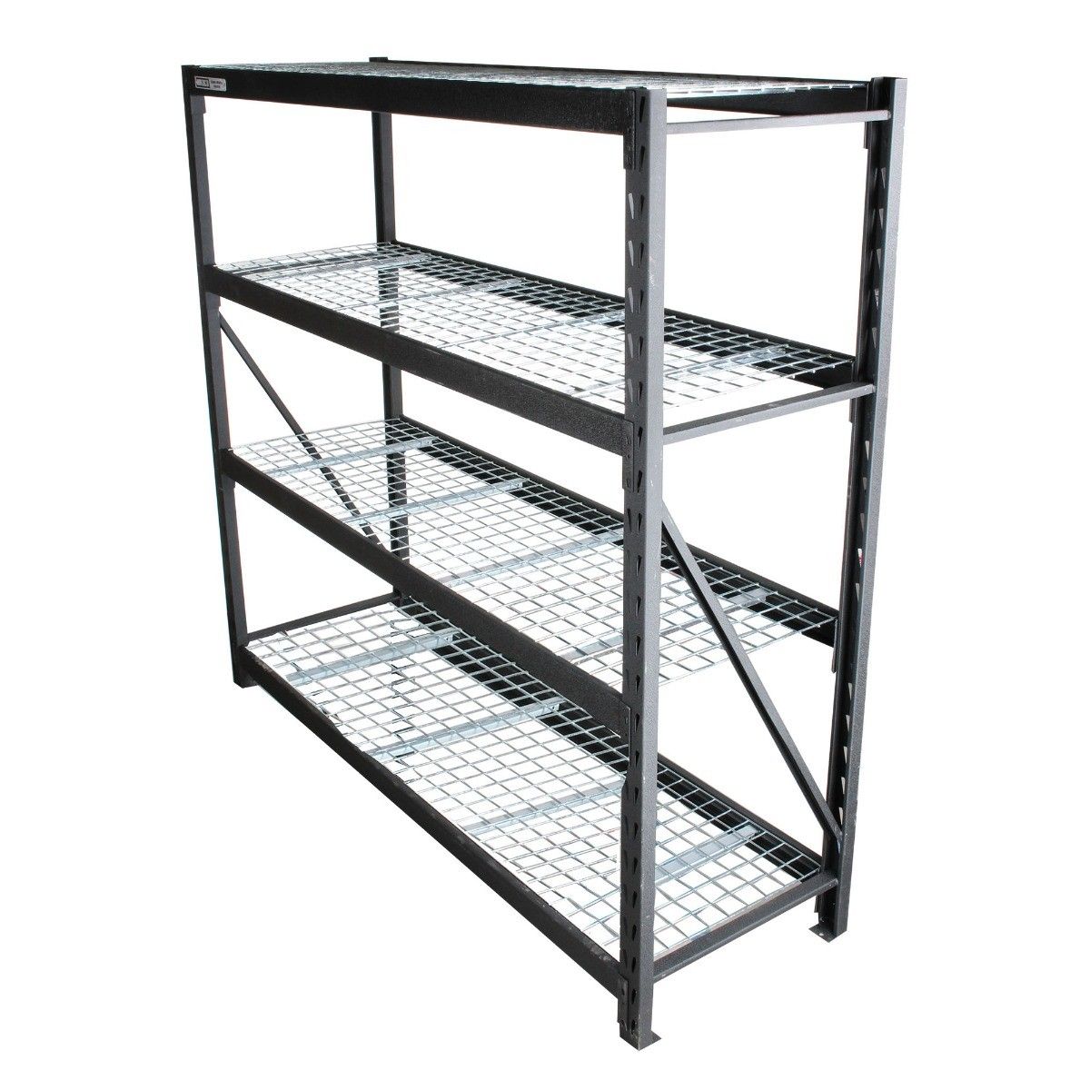 MIKELS EMI-7724 Estante para almacenaje metálico  industrial (77”x24”) 4 repisas (2,500 kgs) - Imagen 3
