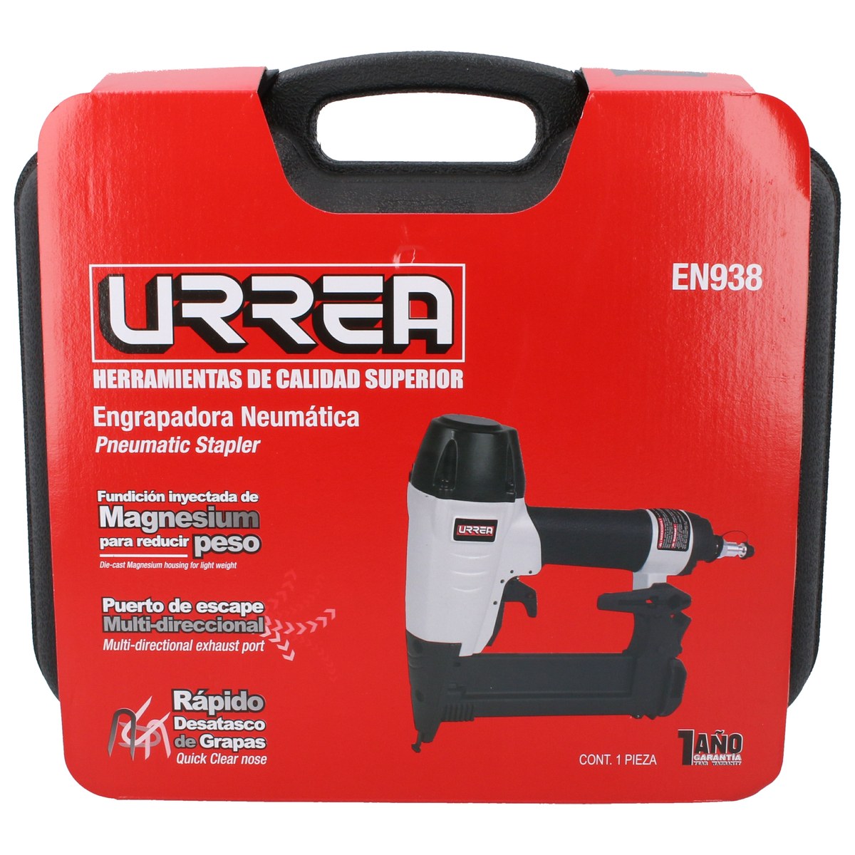Engrapadora neumática calibre 18, corona 1/2", capacidad 1/2"-1-9/16", 100 grapas Urrea - Imagen 4