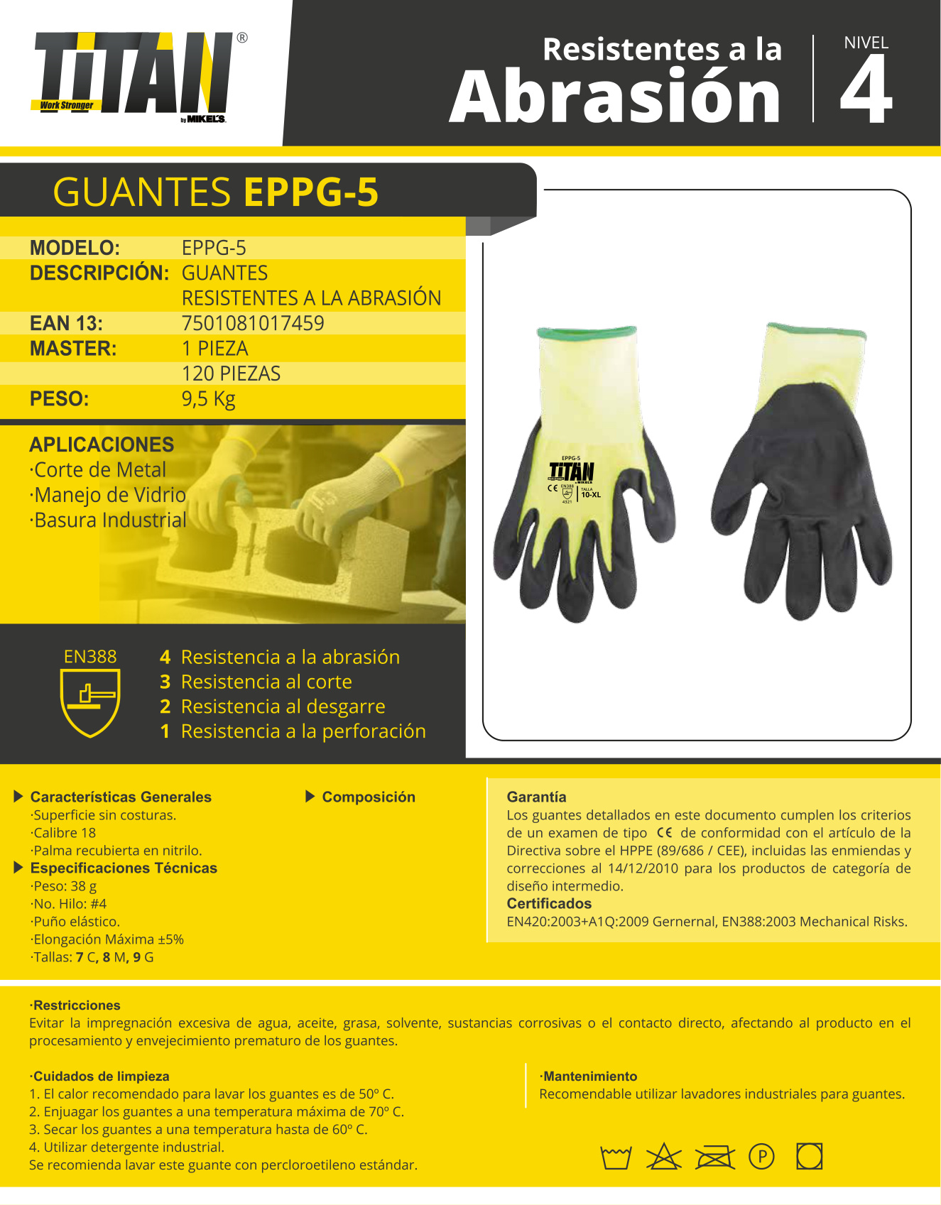 TITAN EPPG-5GC Guante de alta visibilidad - Imagen 4