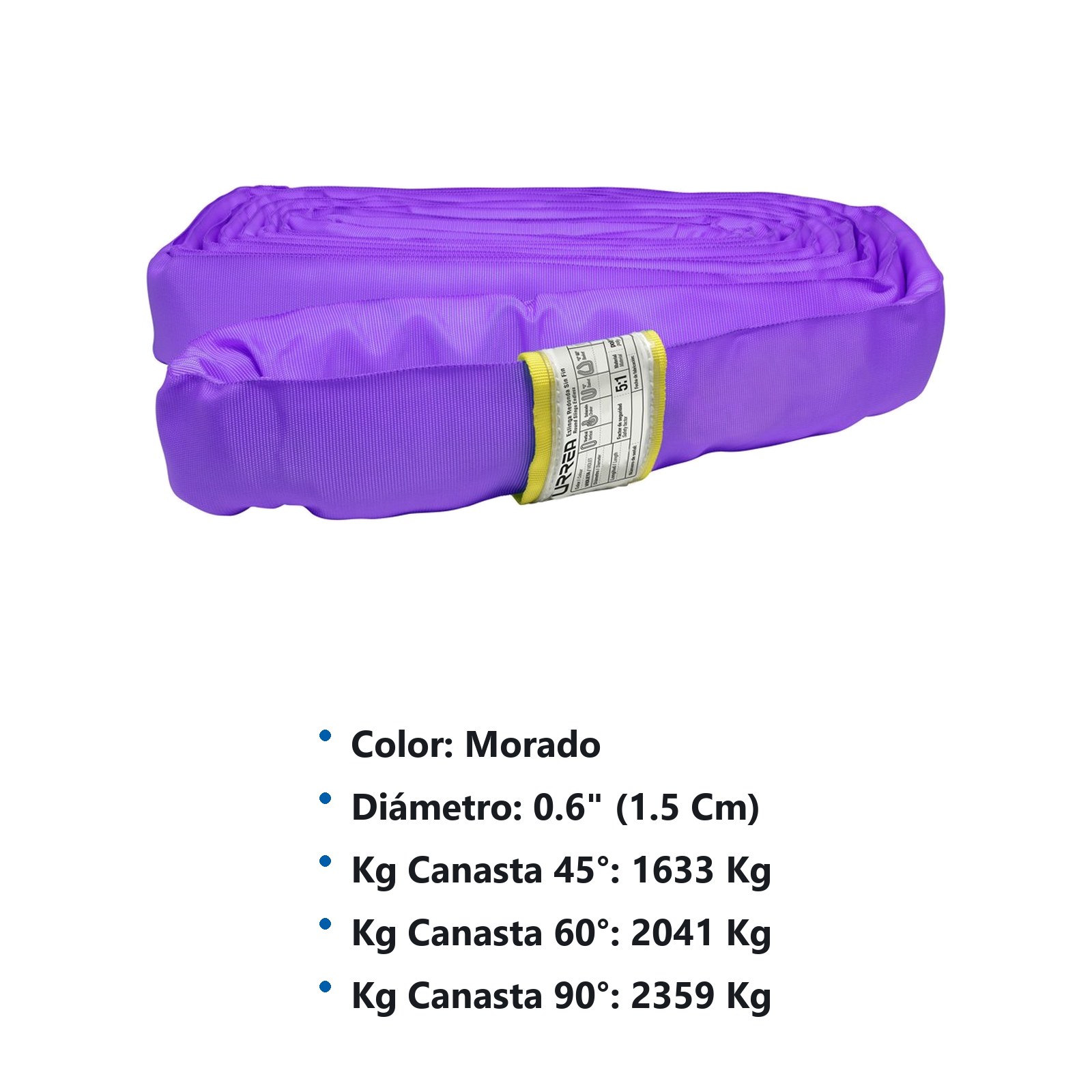Eslinga de poliéster redonda sin fin violeta 2 m Urrea - Imagen 2