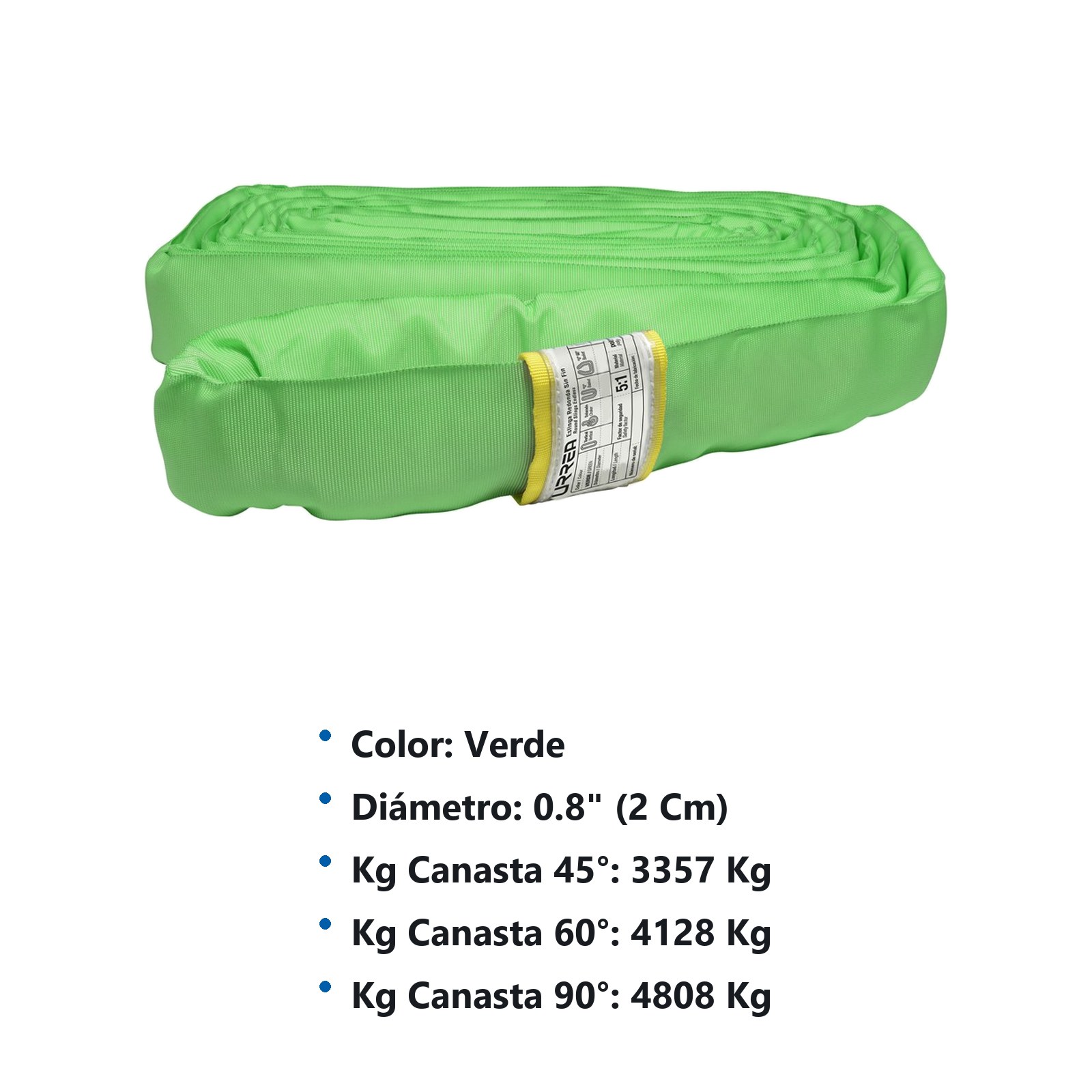 Eslinga de poliéster redonda sin fin verde 2 m Urrea - Imagen 2
