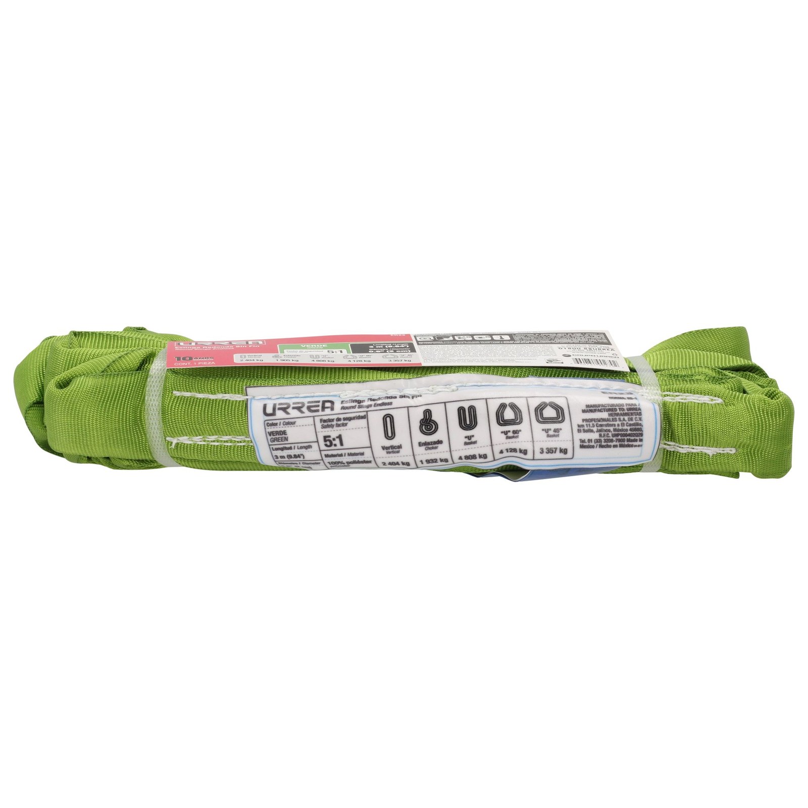 Eslinga de poliéster redonda sin fin verde 3 m Urrea - Imagen 2