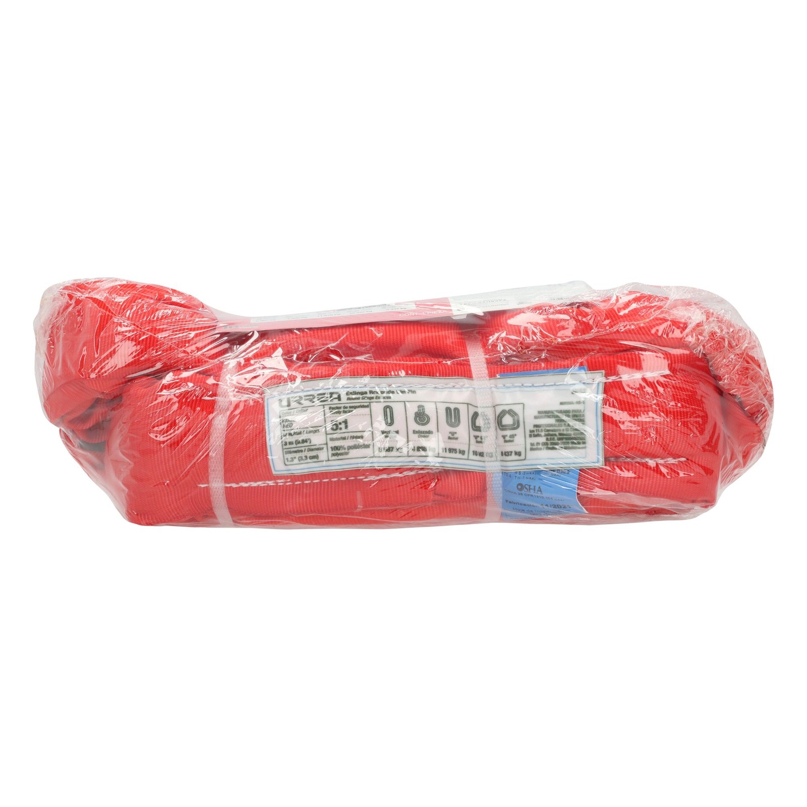 Eslinga de poliéster redonda sin fin roja 3 m, 6 ton Urrea - Imagen 2