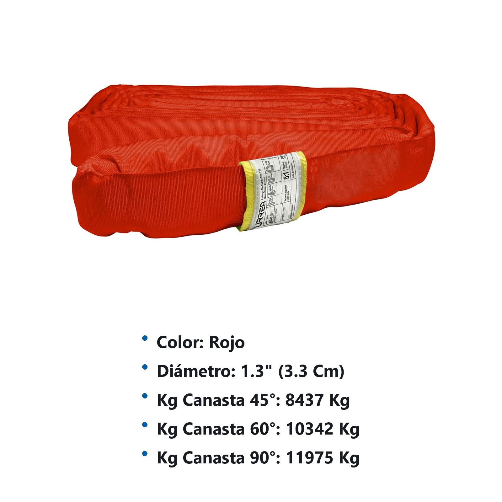 Eslinga de poliéster redonda sin fin roja 6 m, 6 ton Urrea - Imagen 2