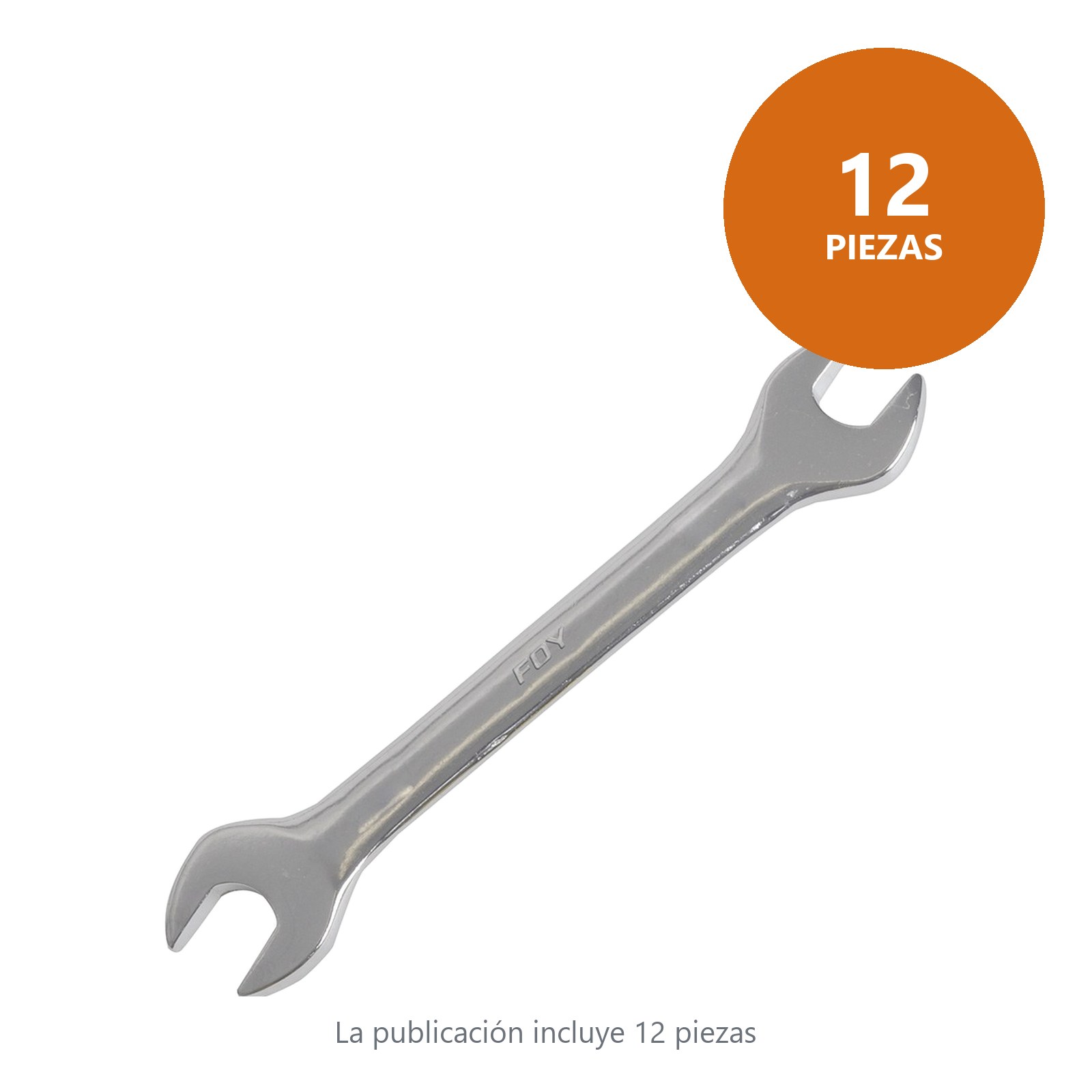 Llave española pulido espejo en pulgadas, 9/16" x 5/8" Foy - Imagen 2