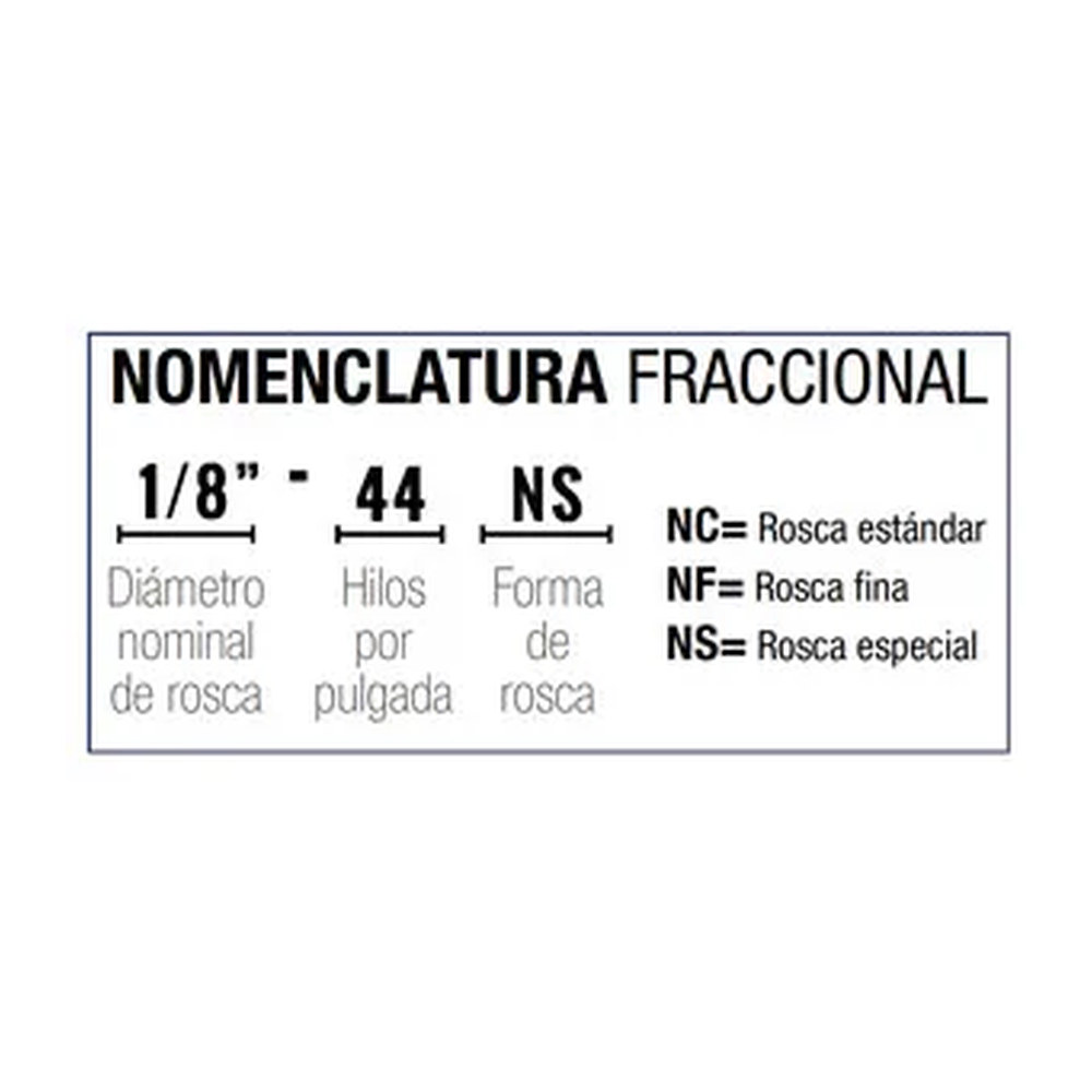 JUEGO 3 MACHUELOS AAC 1/8"-44 NS - Imagen 2