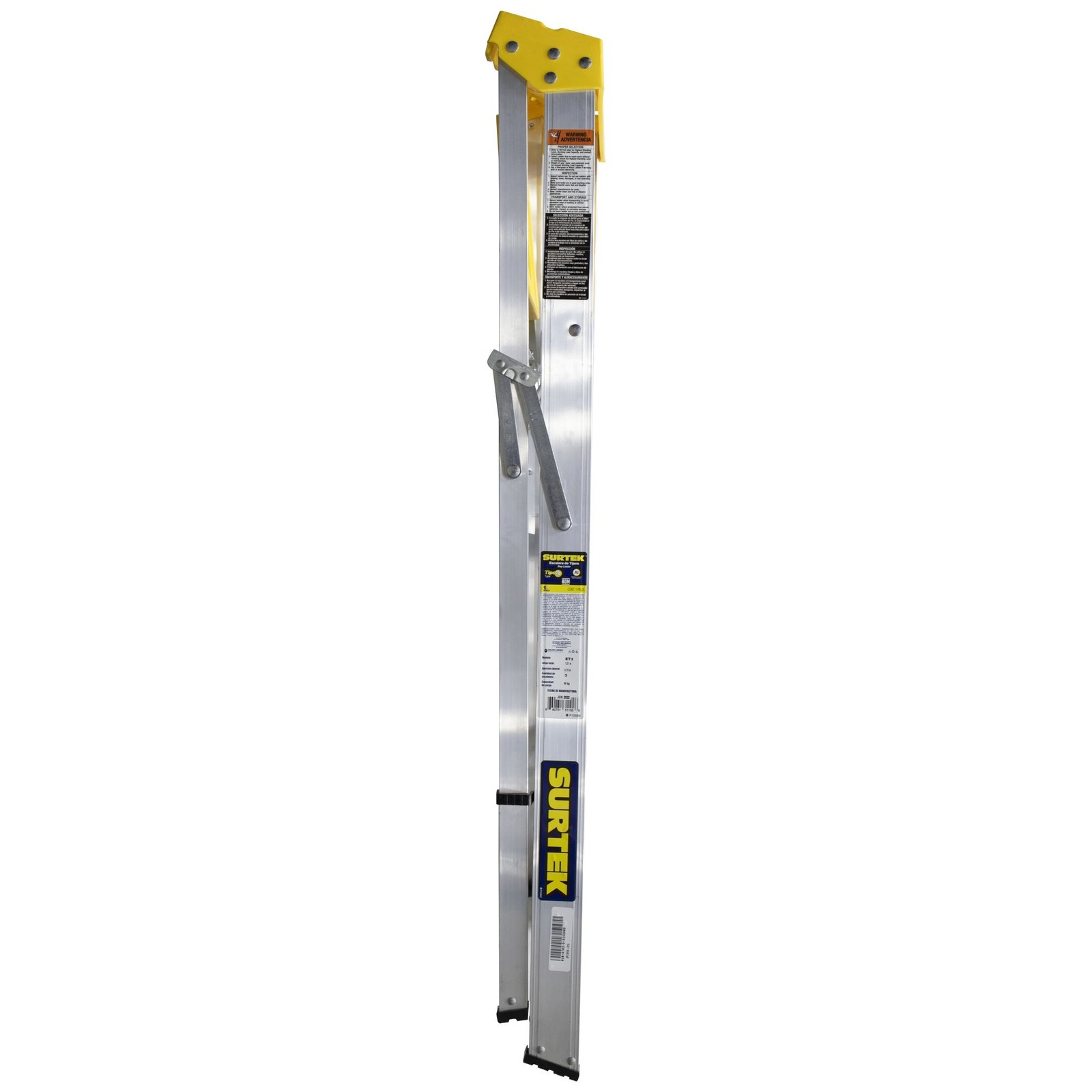 Escalera de tijera tipo III de aluminio y tapa plástica con 3 peldaños Surtek - Imagen 4