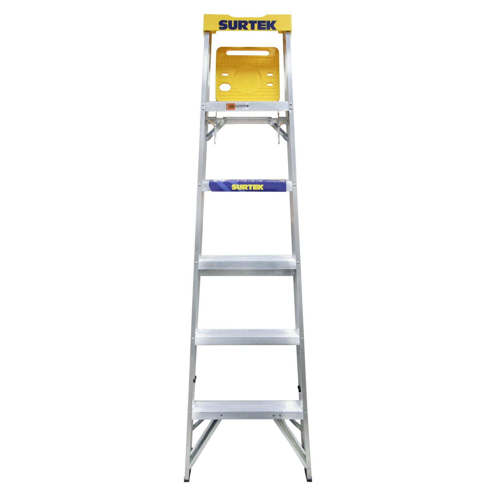 Escalera de tijera tipo III de aluminio y tapa plástica con 5 peldaños Surtek - Imagen 3