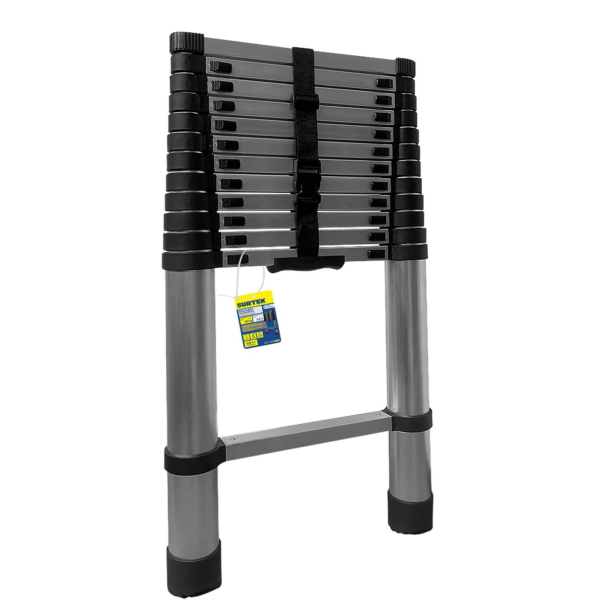 Escalera telescopica de aluminio con 13 peldaños Surtek - Imagen 2