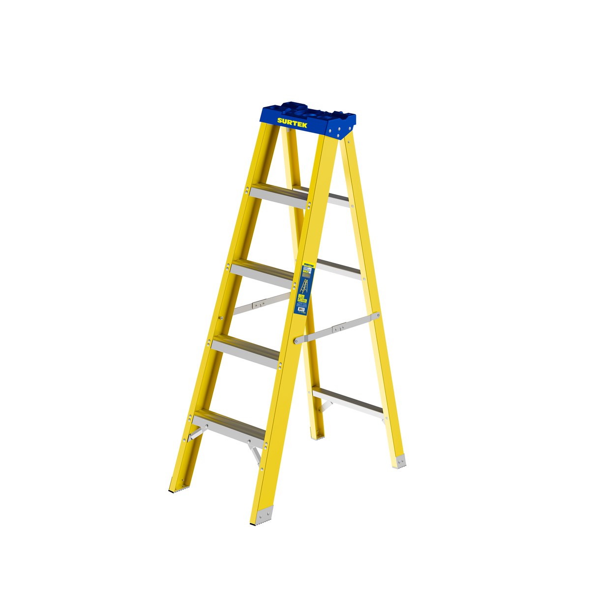Escalera de tijera tipo II de fibra de vidrio con 4 peldaños Surtek - Imagen 2