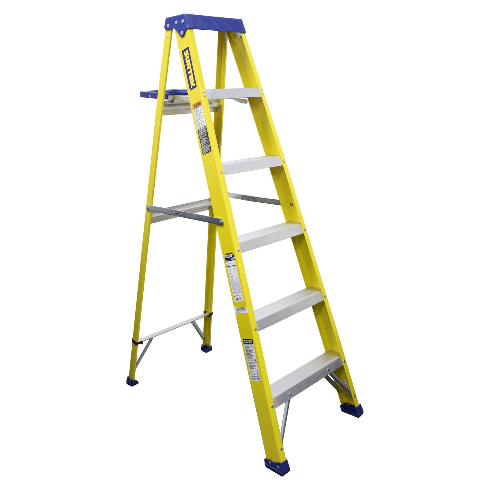 Escalera de tijera tipo II de fibra de vidrio con 5 peldaños Surtek - Imagen 2