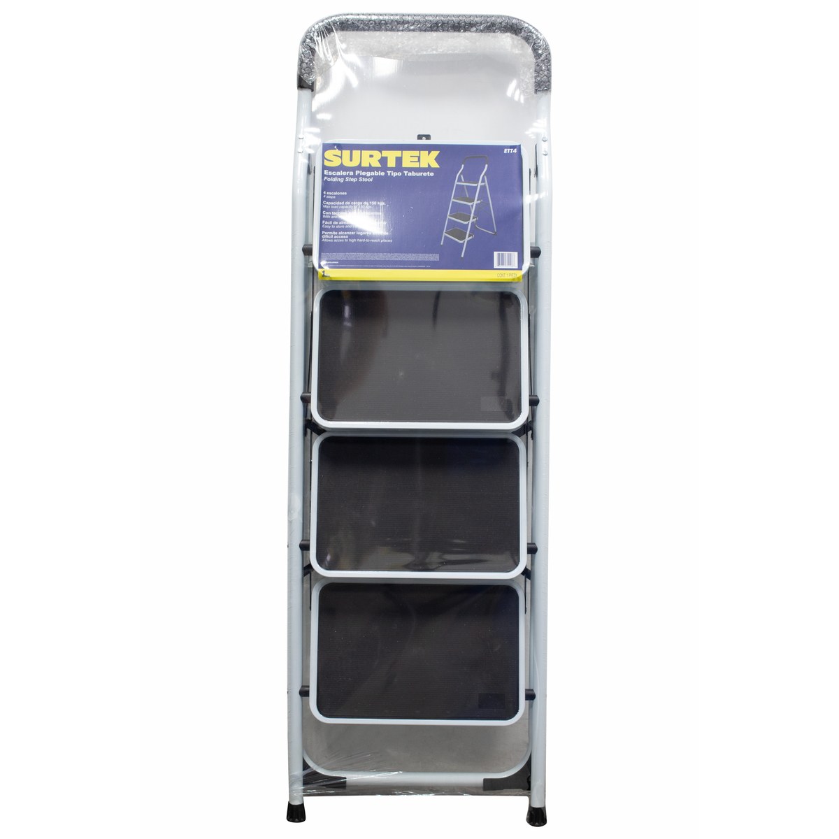 Escalera plegables tipo taburete de acero con 4 peldaños Surtek - Imagen 3