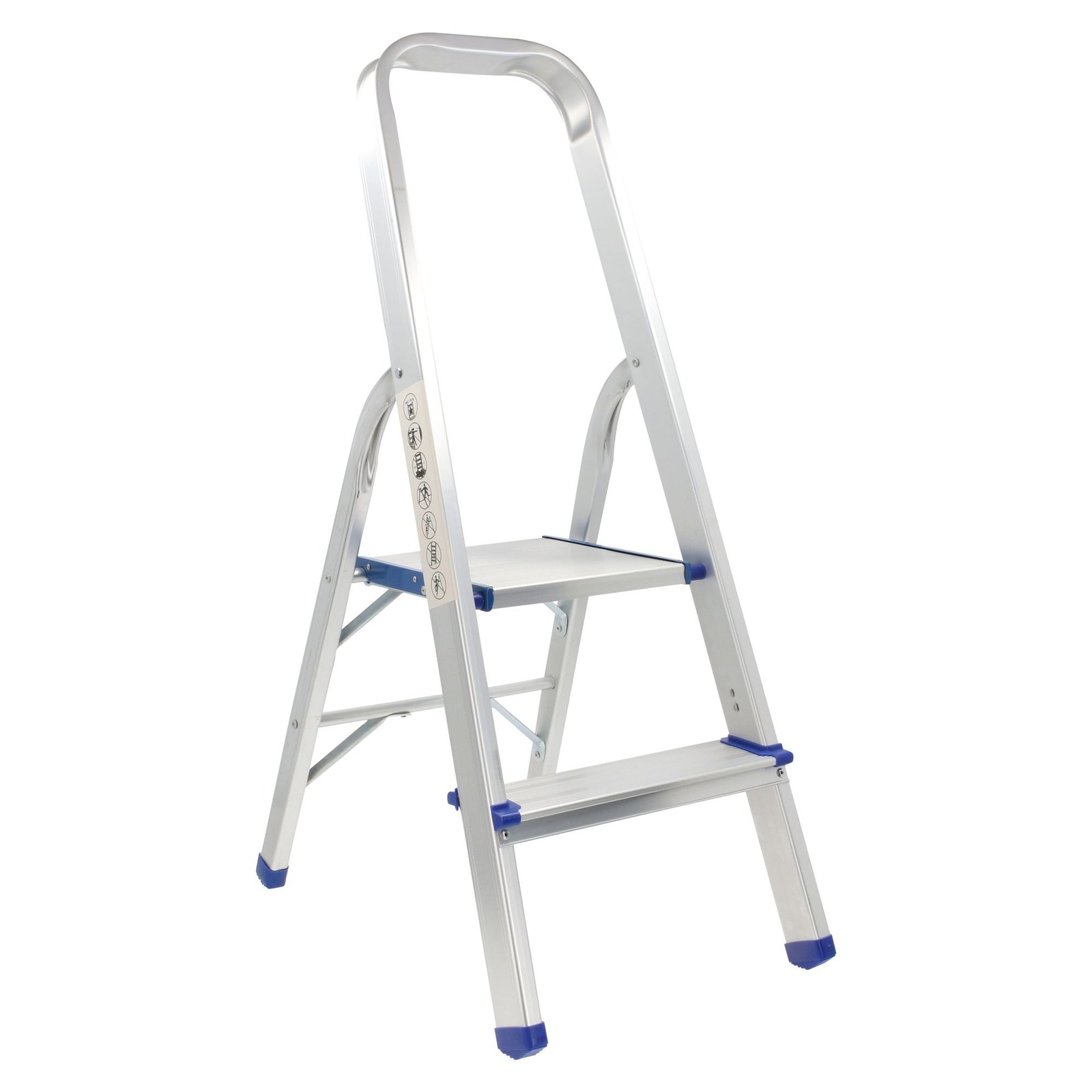Escalera plegables tipo taburete de aluminio con 2 peldaños Surtek - Imagen 2