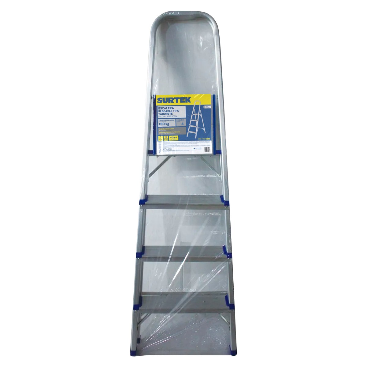 Escalera plegables tipo taburete de aluminio con 4 peldaños Surtek - Imagen 2