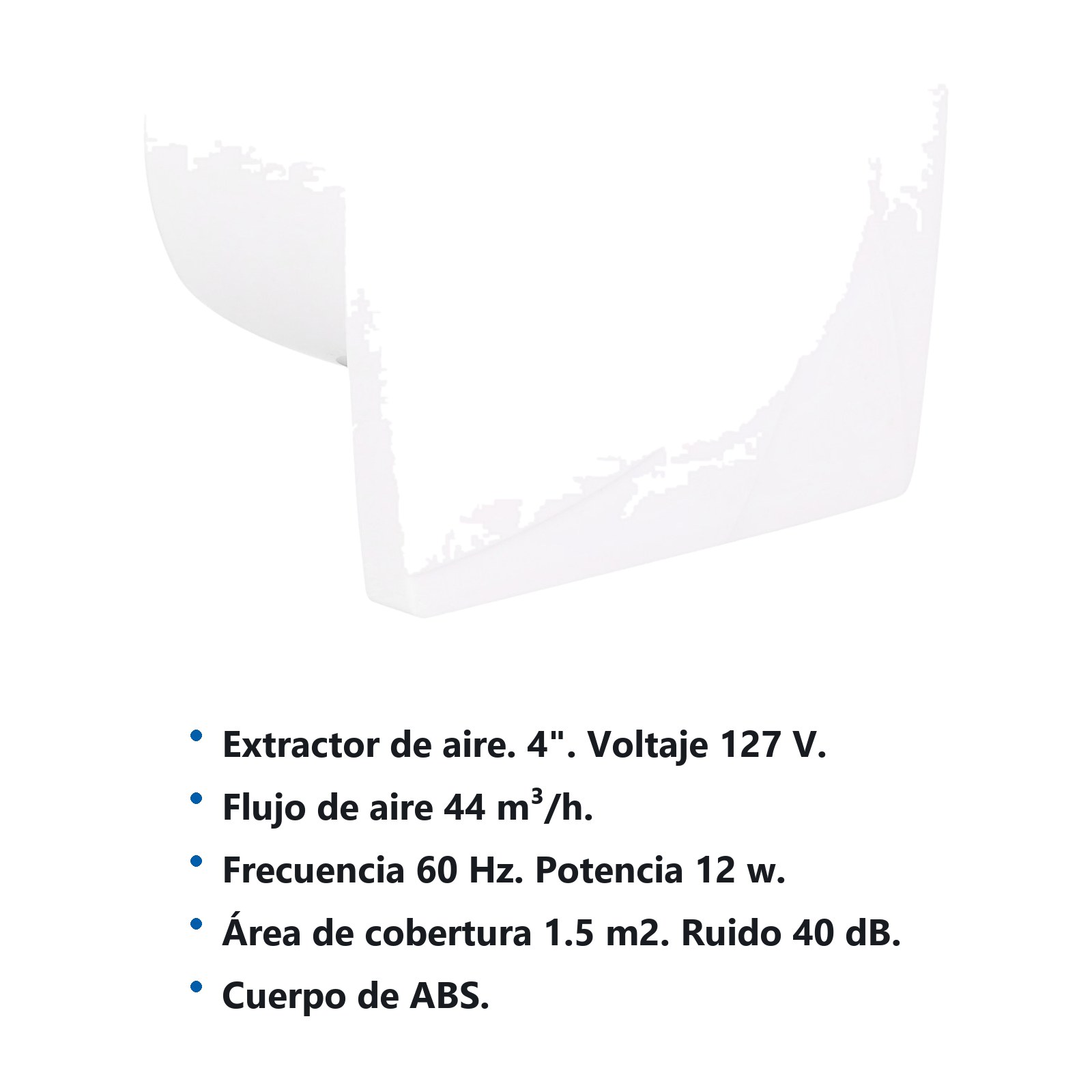 Extractor de aire domestico 4", 1.5m2 de alcance, 12 w, 44 m3/h, 40dB Surtek - Imagen 3