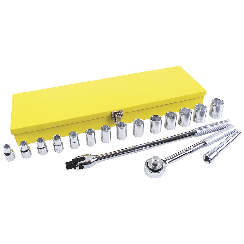 Juego de dados y accesorios cuadro de 1/2" en pulgadas, 17 piezas Surtek
