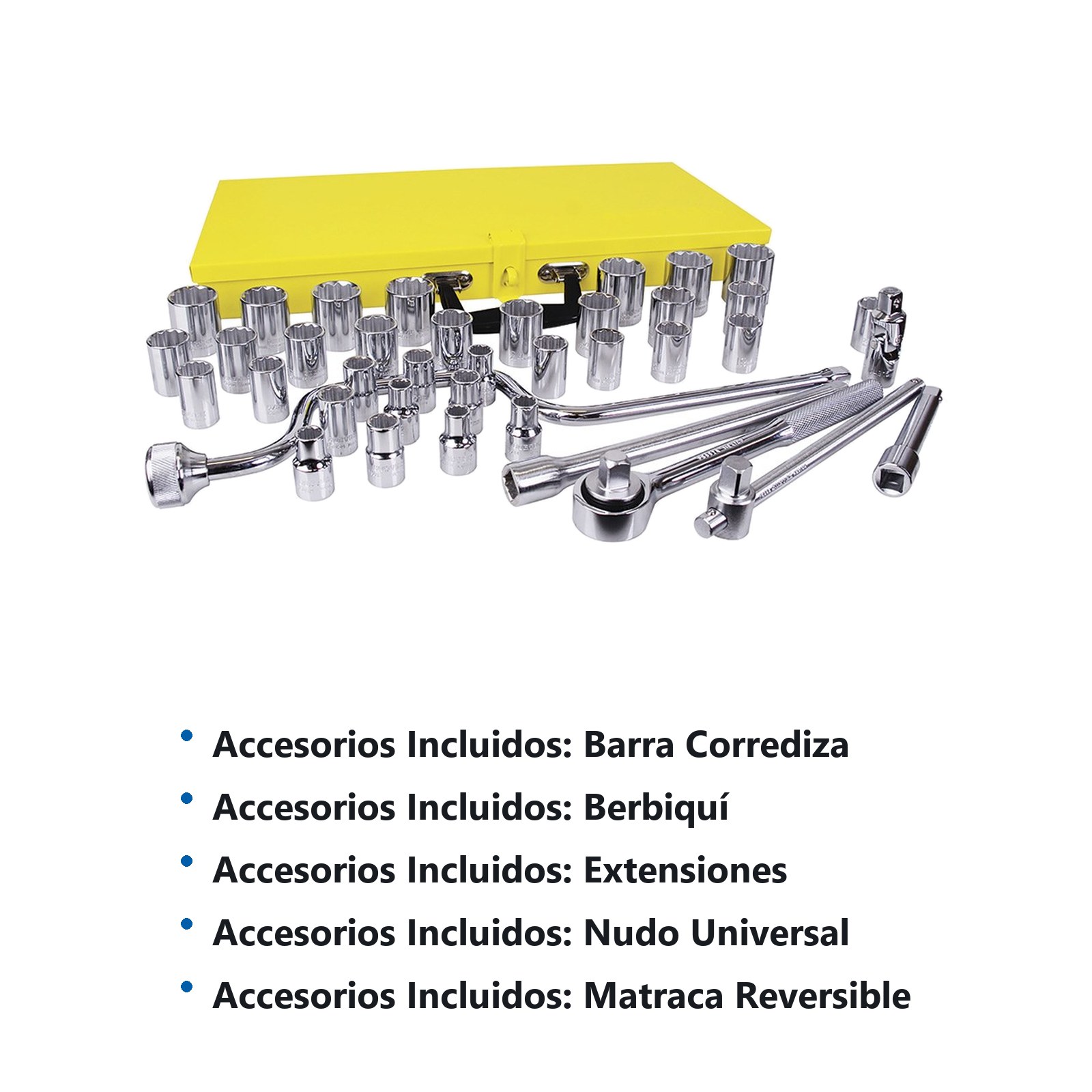 Juego de dados y accesorios cuadro de 1/2" combinado, 43 piezas Surtek - Imagen 2