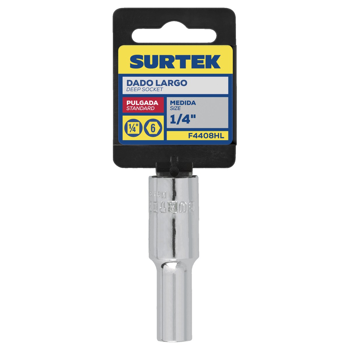 Dado largo cuadro de 1/4", 6 puntas, en pulgadas, 1/4" Surtek - Imagen 2