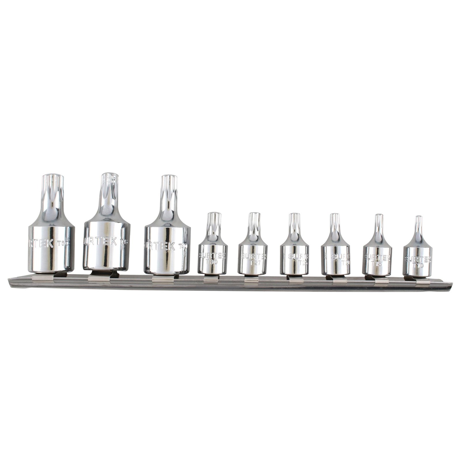 Juego de dados con punta torx cuadro de 1/4" y 3/8", 9 piezas Surtek - Imagen 4