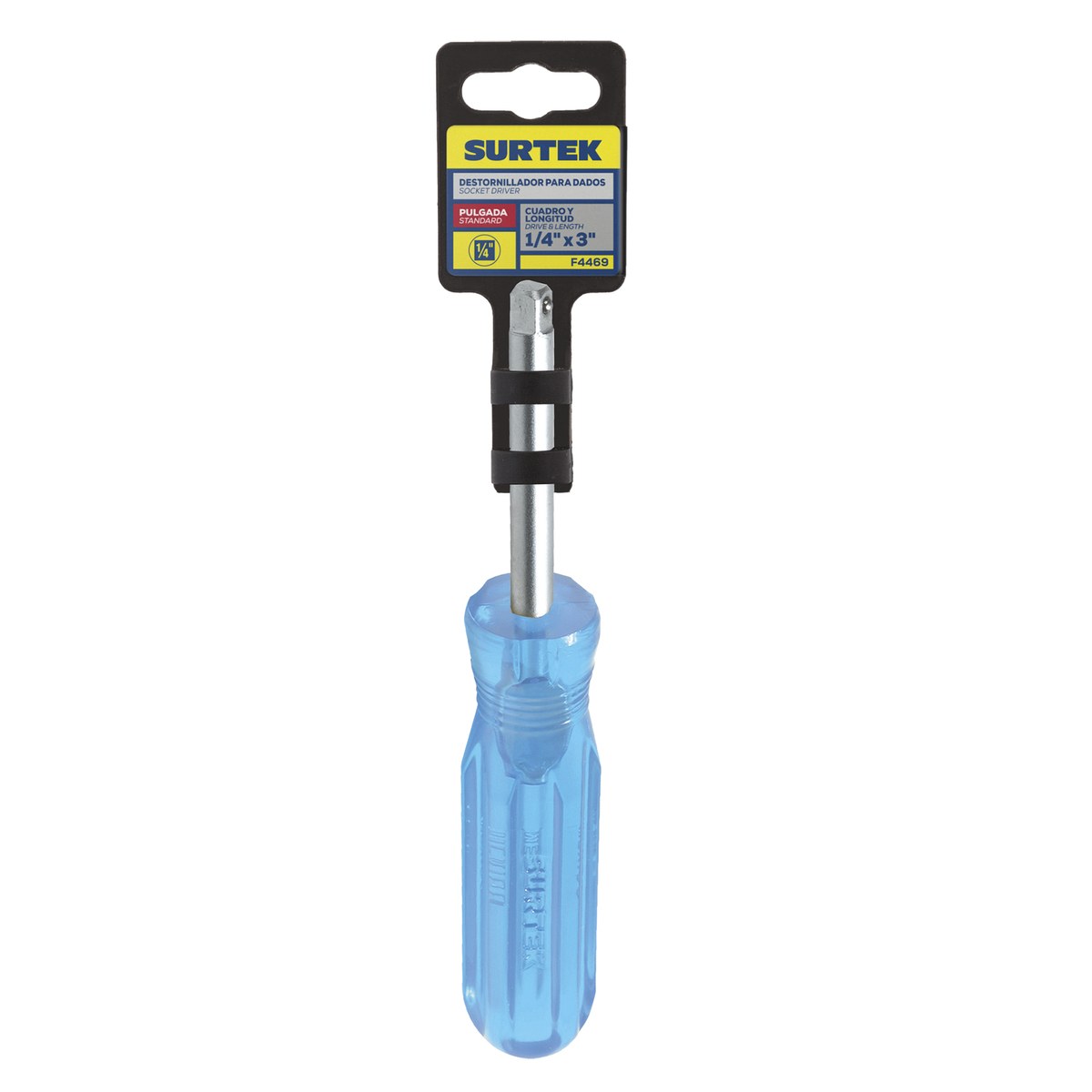 Destornillador con mango ámbar para dado cuadro de 1/4", 3" Surtek - Imagen 2