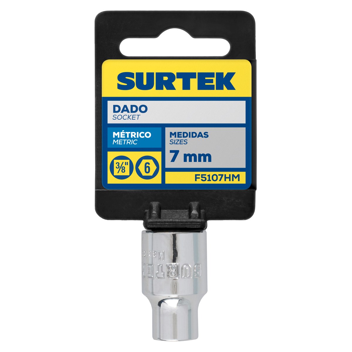 Dado cuadro de 3/8", 6 puntas, métrico, 7 mm Surtek - Imagen 2