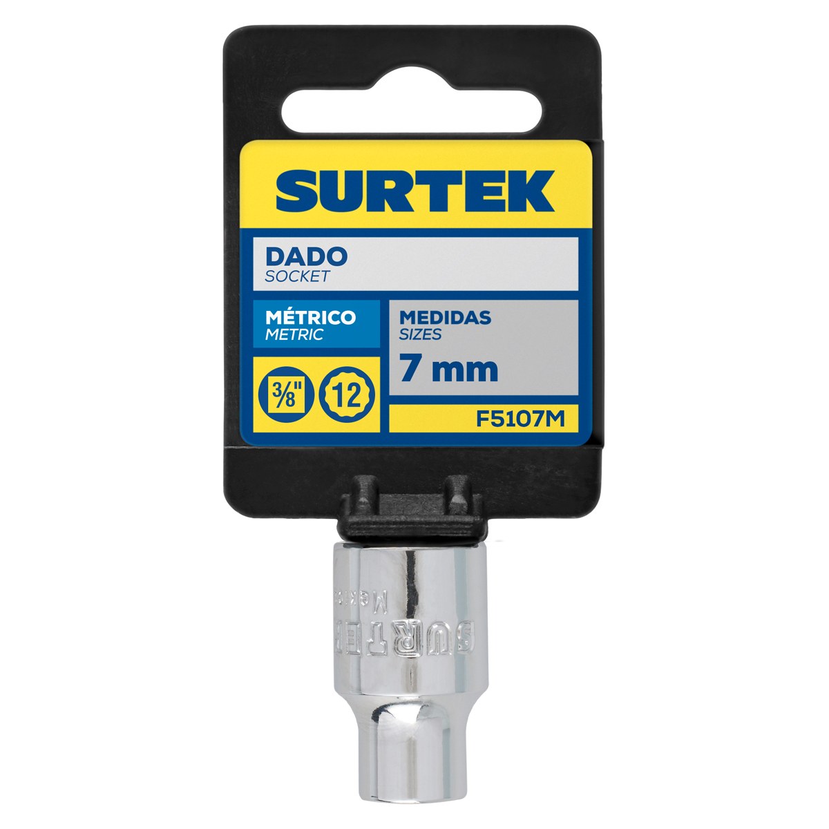 Dado cuadro de 3/8", 12 puntas, métrico, 7 mm Surtek - Imagen 2