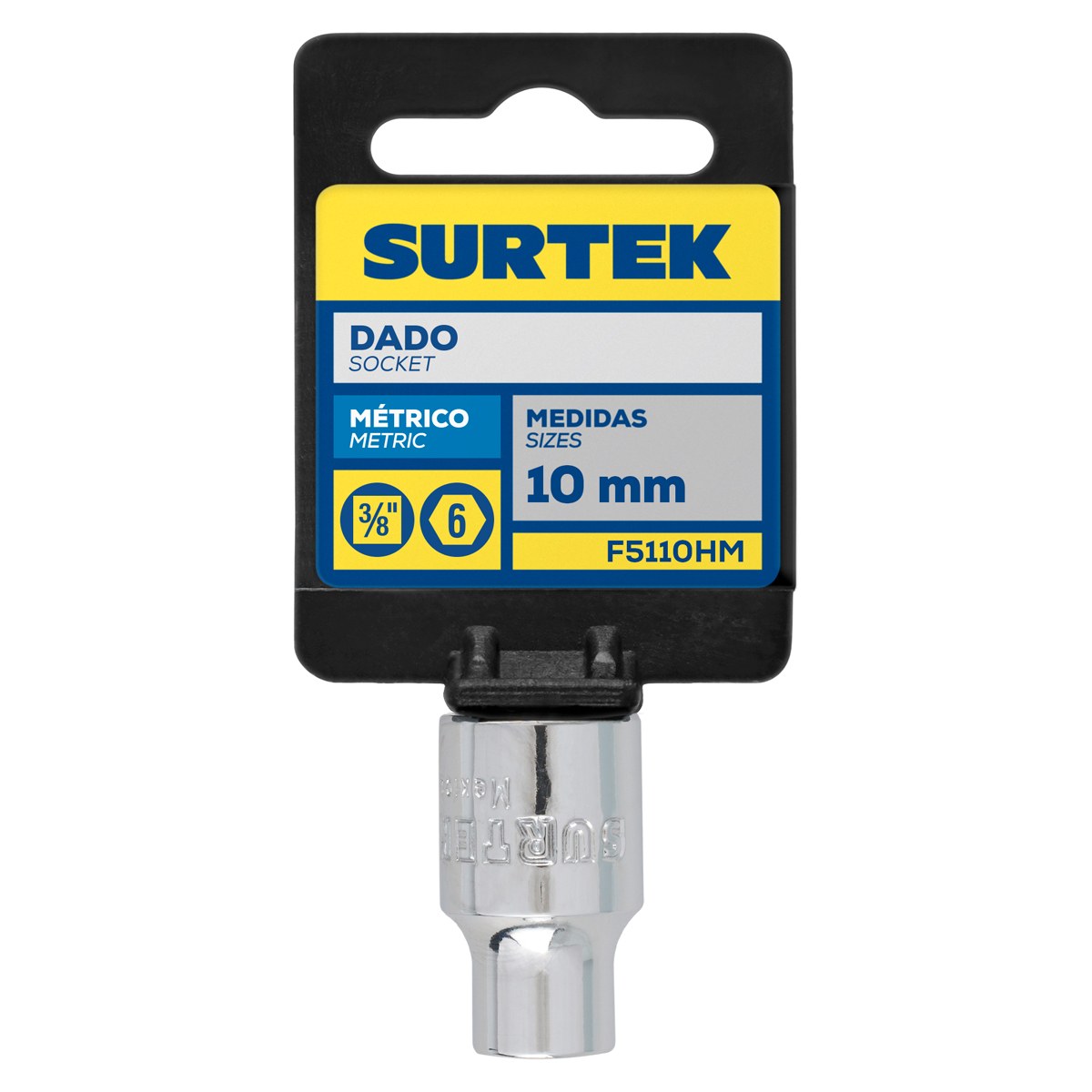 Dado cuadro de 3/8", 6 puntas, métrico, 10 mm Surtek - Imagen 2