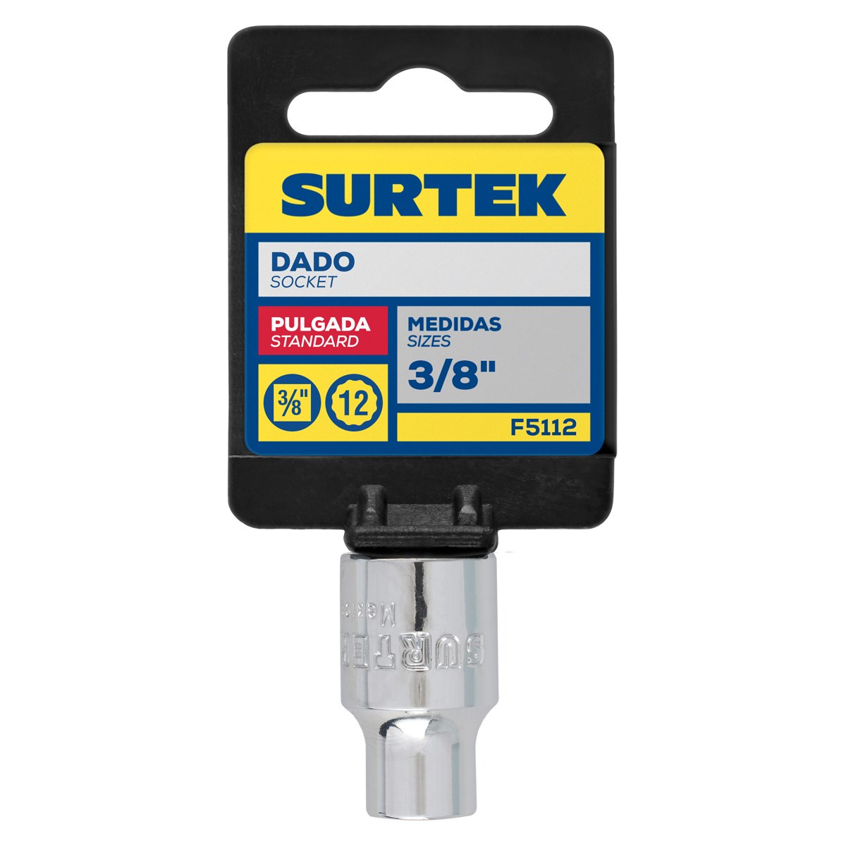 Dado cuadro de 3/8", 12 puntas, en pulgadas, 3/8" Surtek - Imagen 2