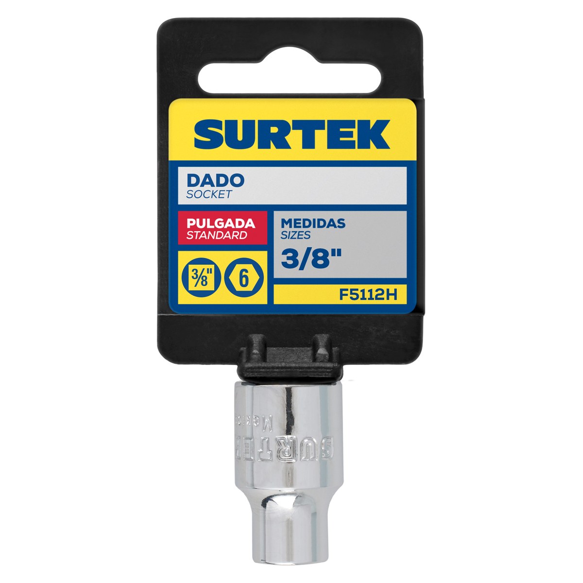 Dado cuadro de 3/8", 6 puntas, en pulgadas, 3/8" Surtek - Imagen 2