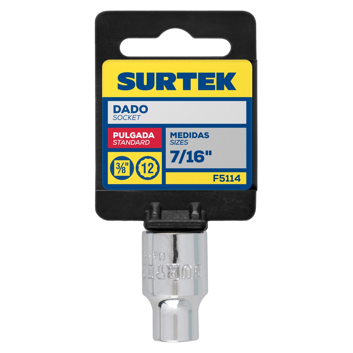 Dado cuadro de 3/8", 12 puntas, en pulgadas, 7/16" Surtek - Imagen 2