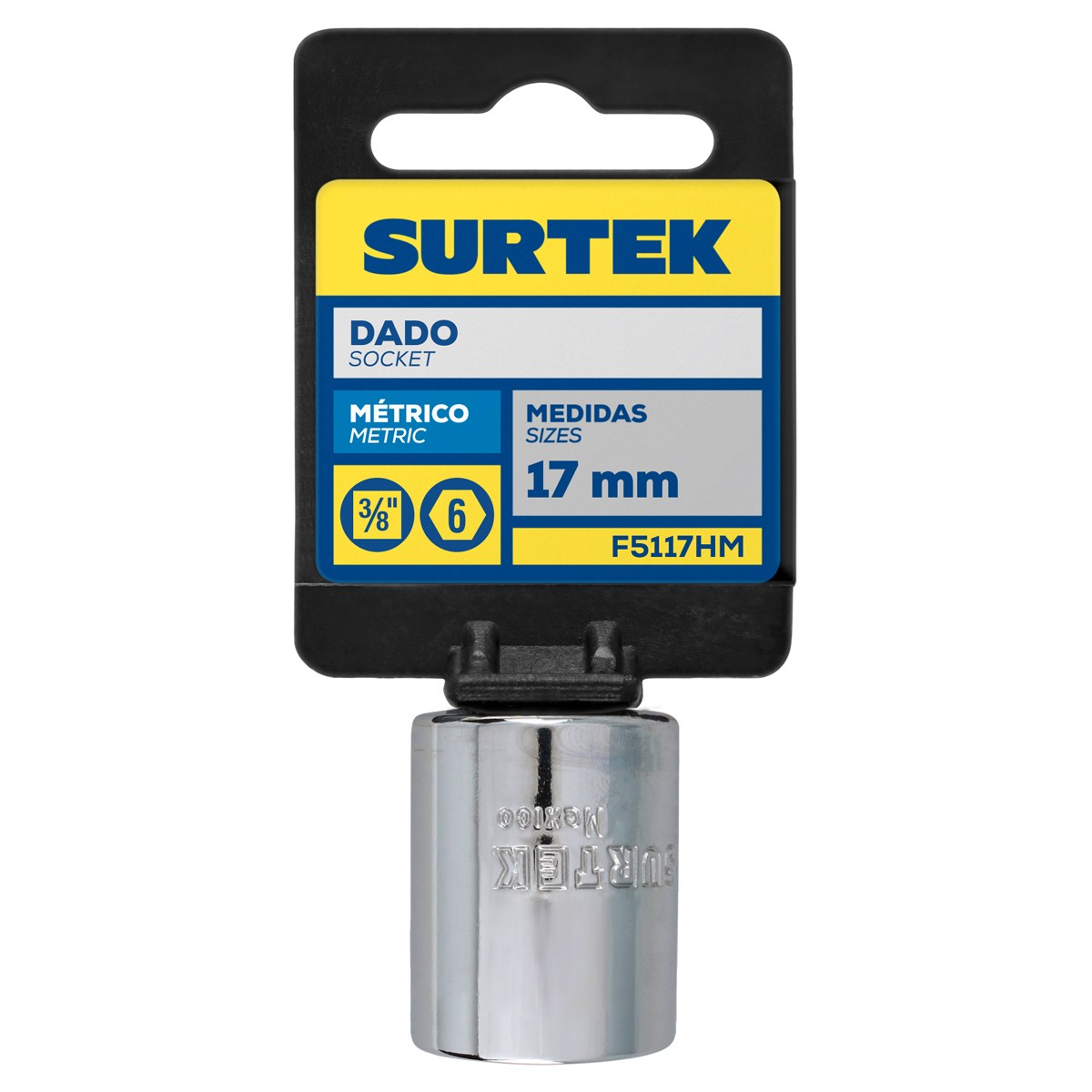 Dado cuadro de 3/8", 6 puntas, métrico, 17 mm Surtek - Imagen 2