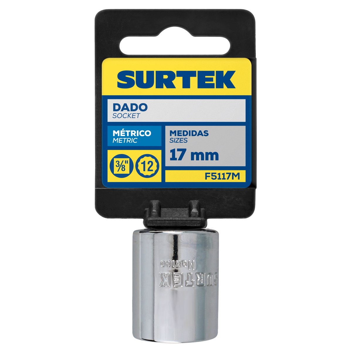 Dado cuadro de 3/8", 12 puntas, métrico, 17 mm Surtek - Imagen 2