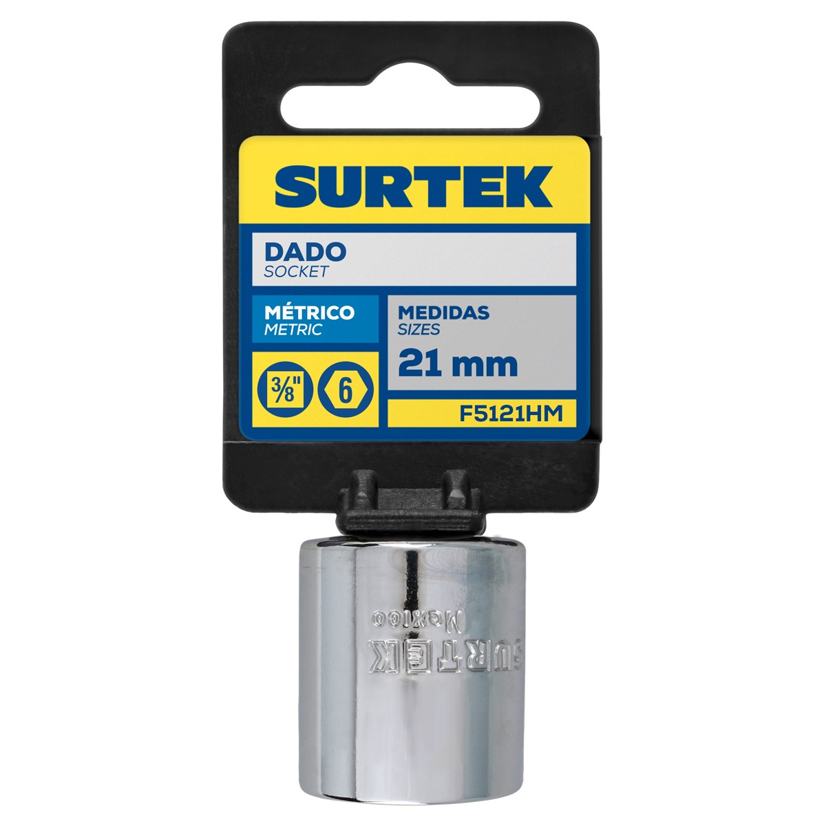 Dado cuadro de 3/8", 6 puntas, métrico, 21 mm Surtek - Imagen 2