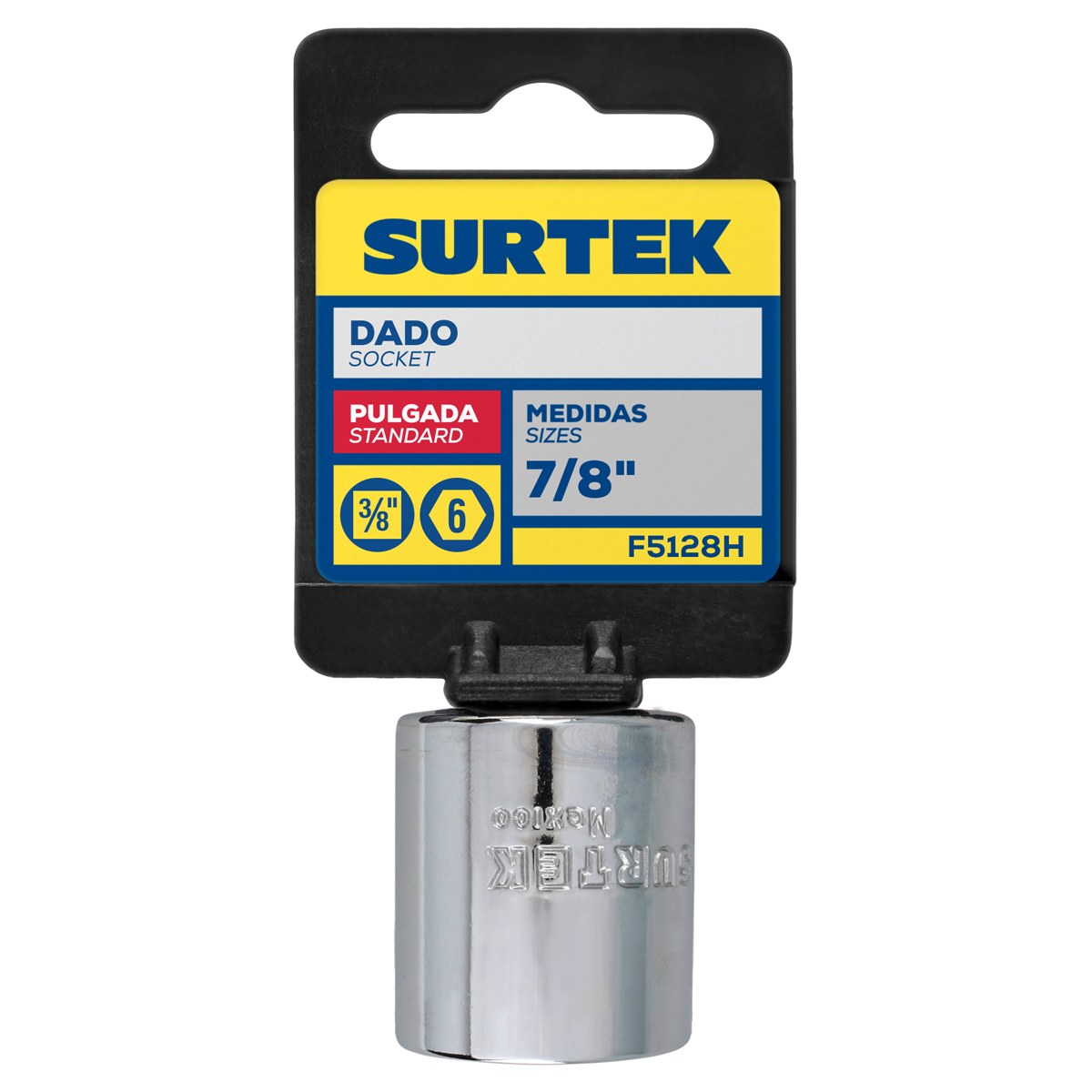 Dado cuadro de 3/8", 6 puntas, en pulgadas, 7/8" Surtek - Imagen 2
